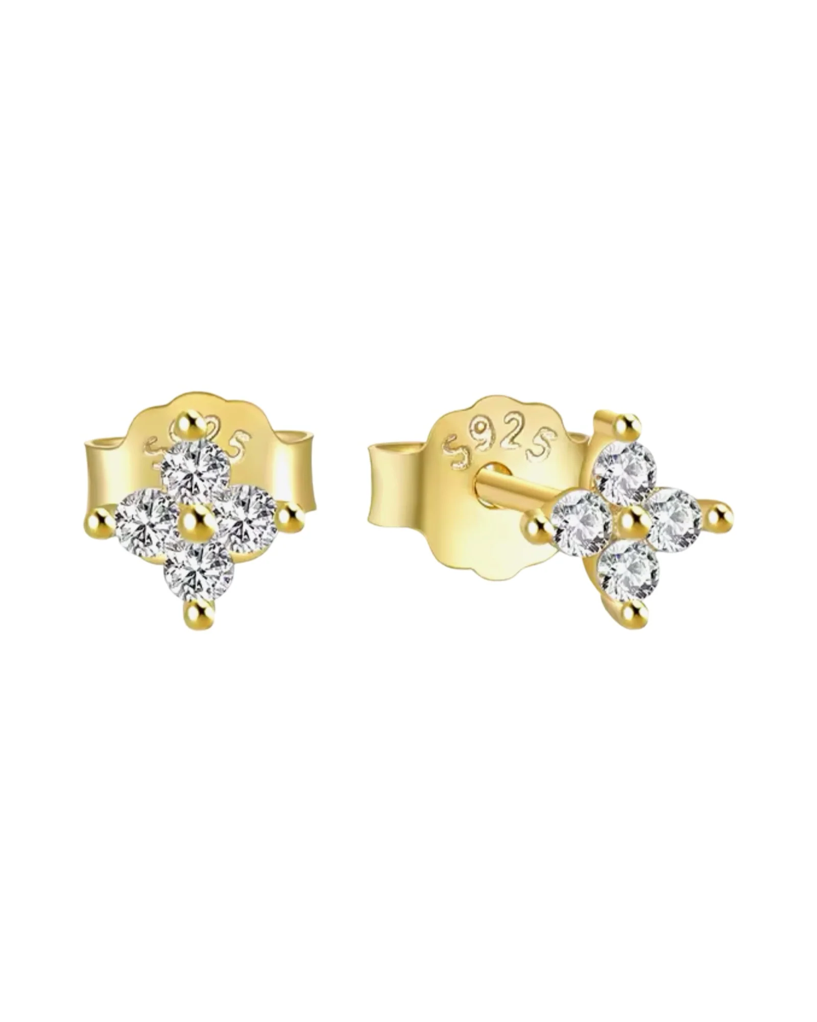 Gold Small 4mm Clover Studs