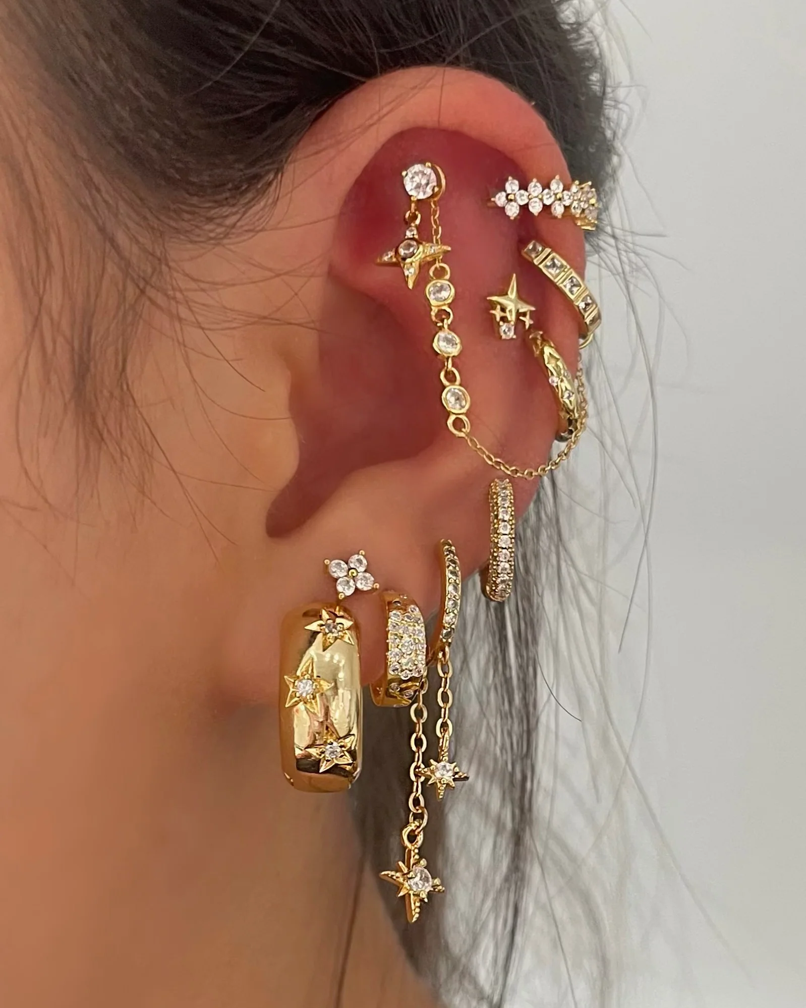 Gold Small 4mm Clover Studs - Image 4