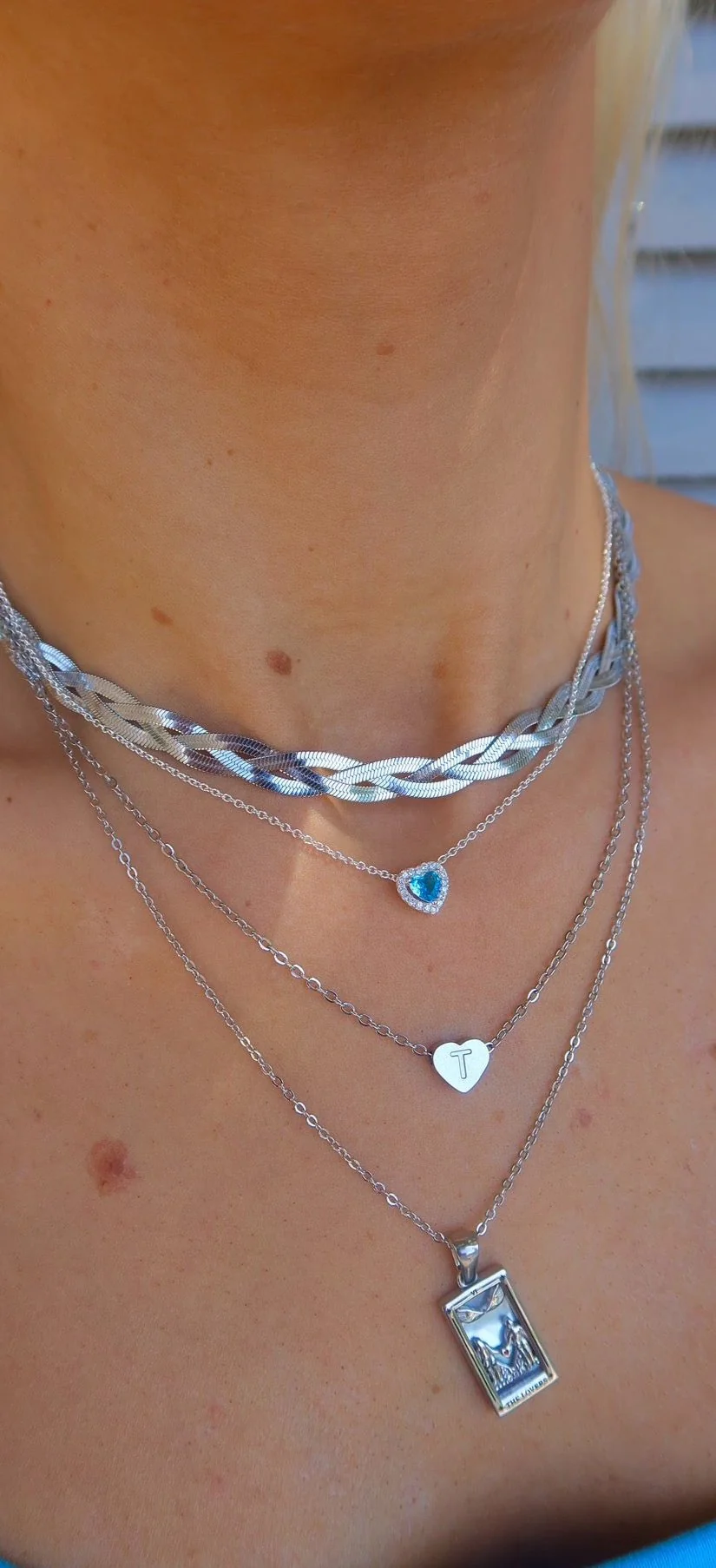 Gold Small Initial Heart Necklace - Image 4