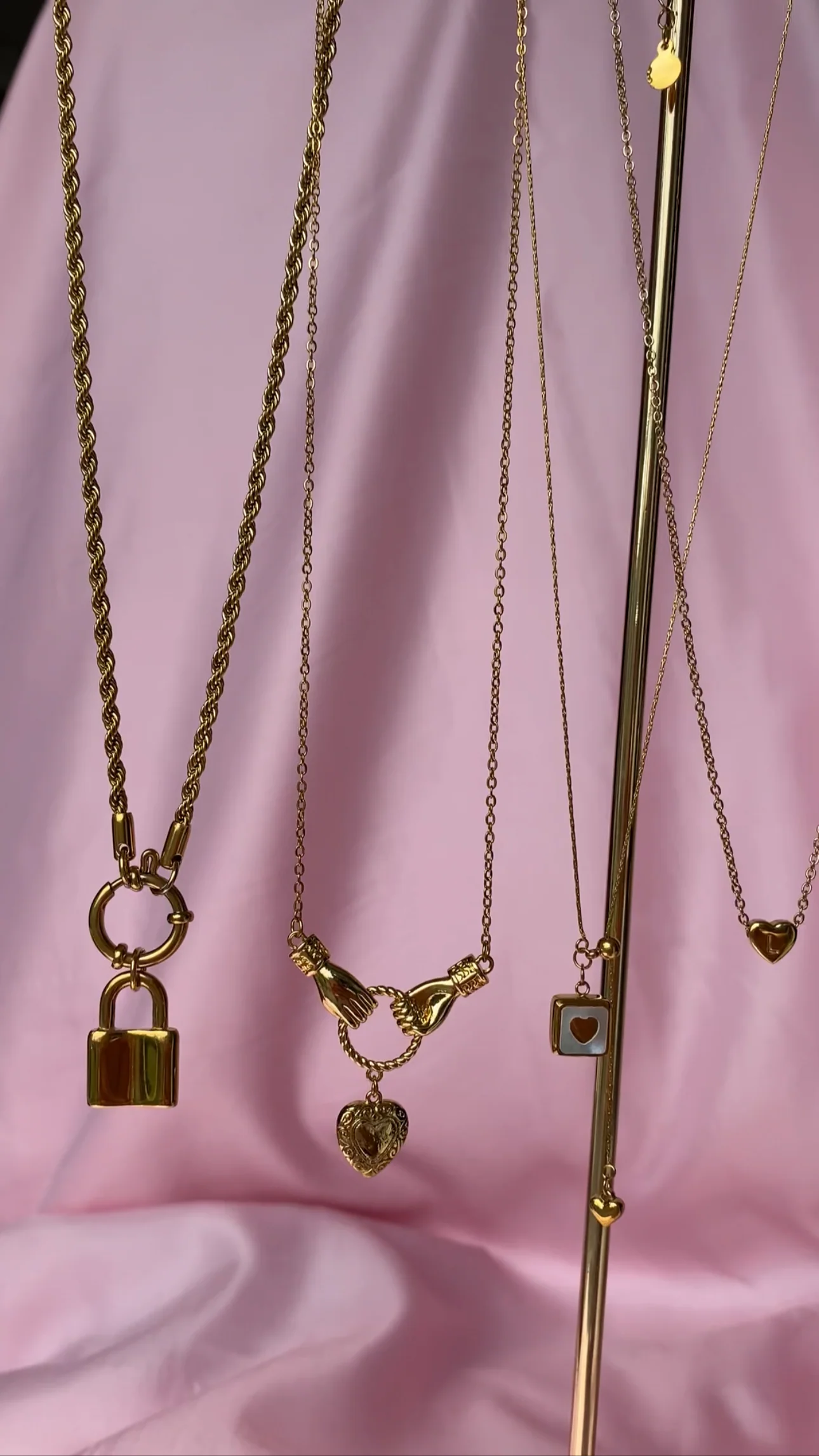 Gold Small Initial Heart Necklace - Image 6