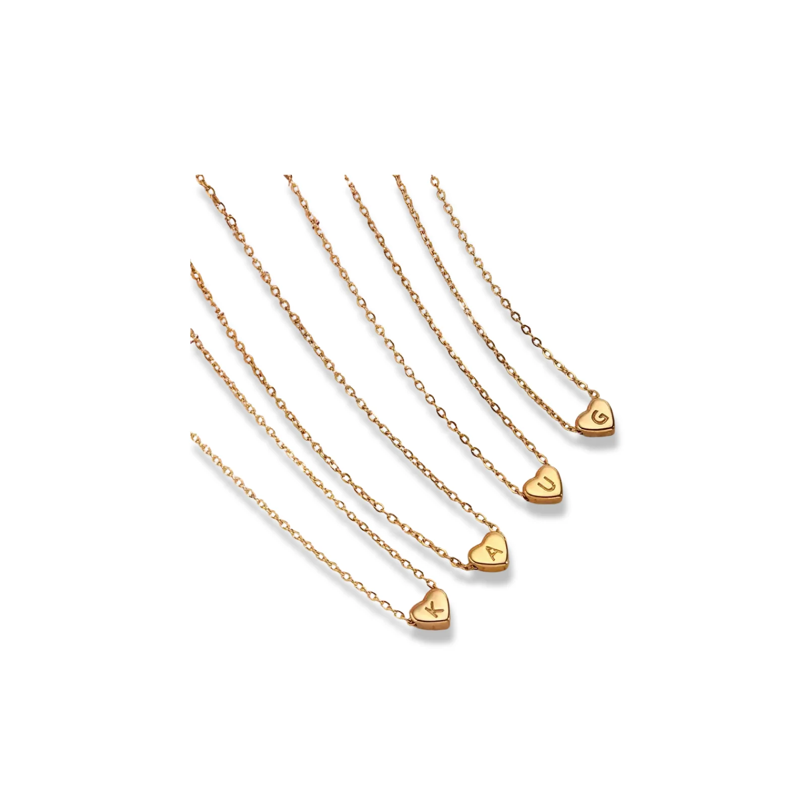 Gold Small Initial Heart Necklace - Image 8