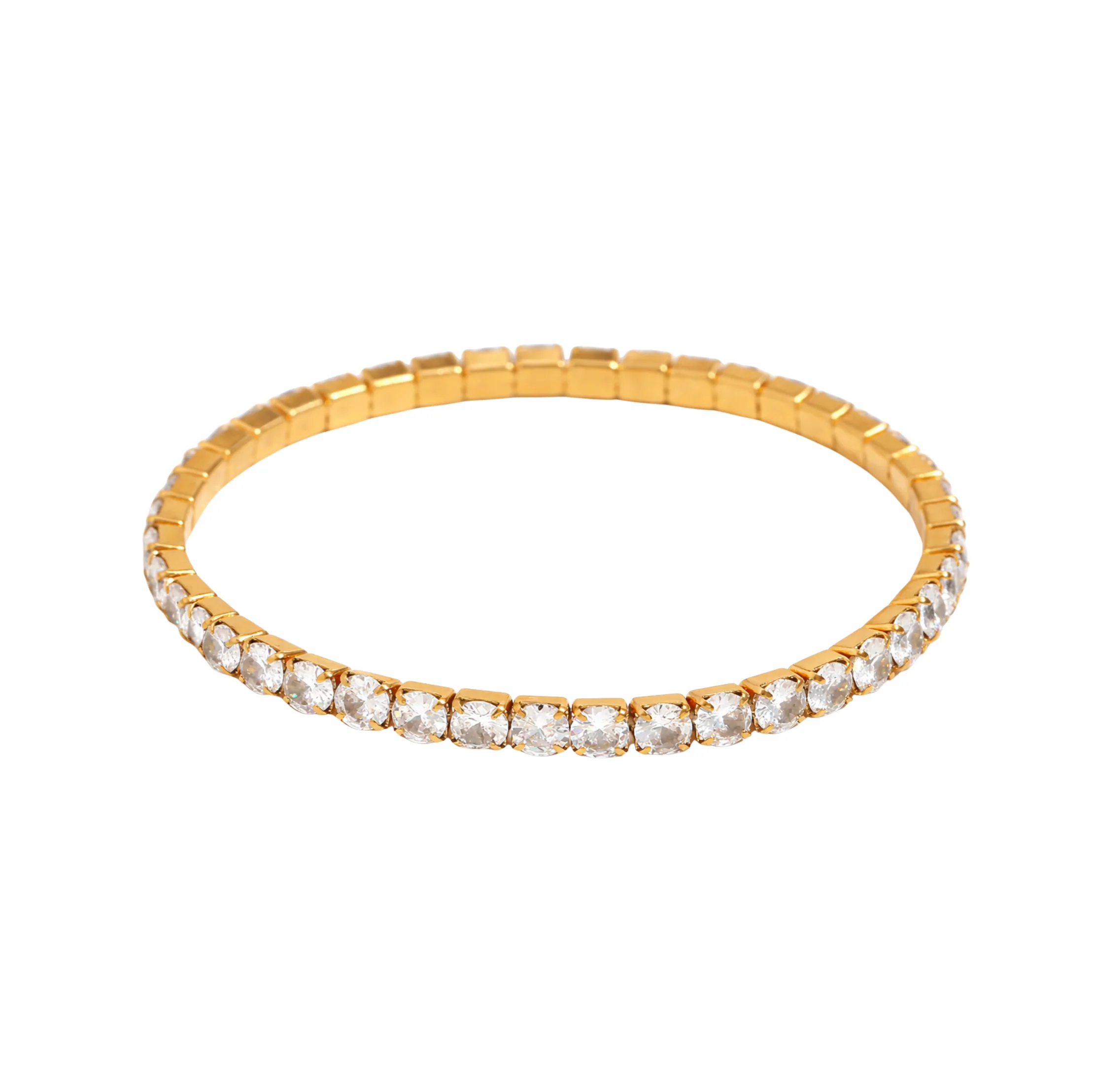 Gold Stretchy Tennis Bracelet