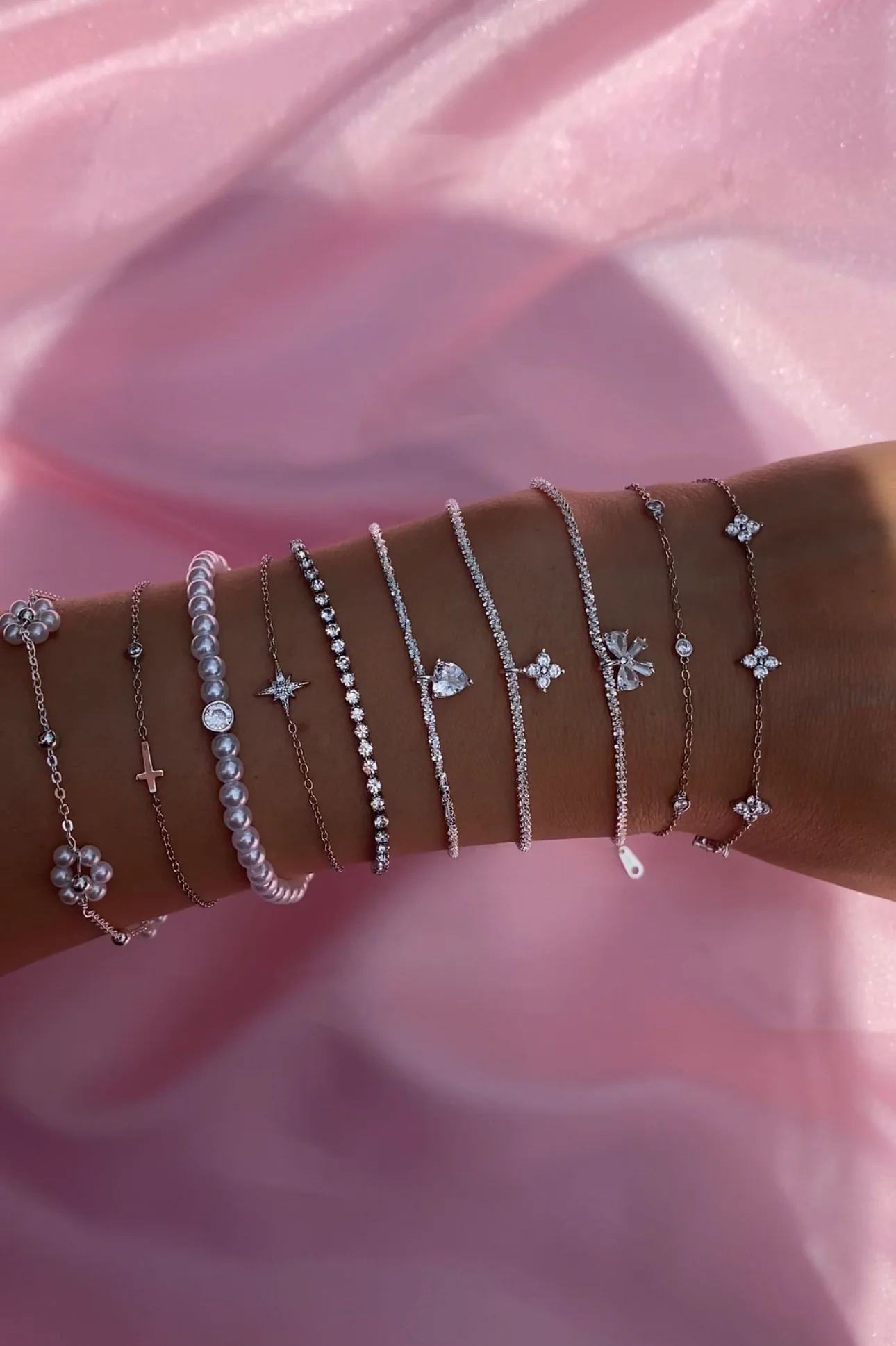 Gold Tennis Necklace and Bracelet Set - Image 5