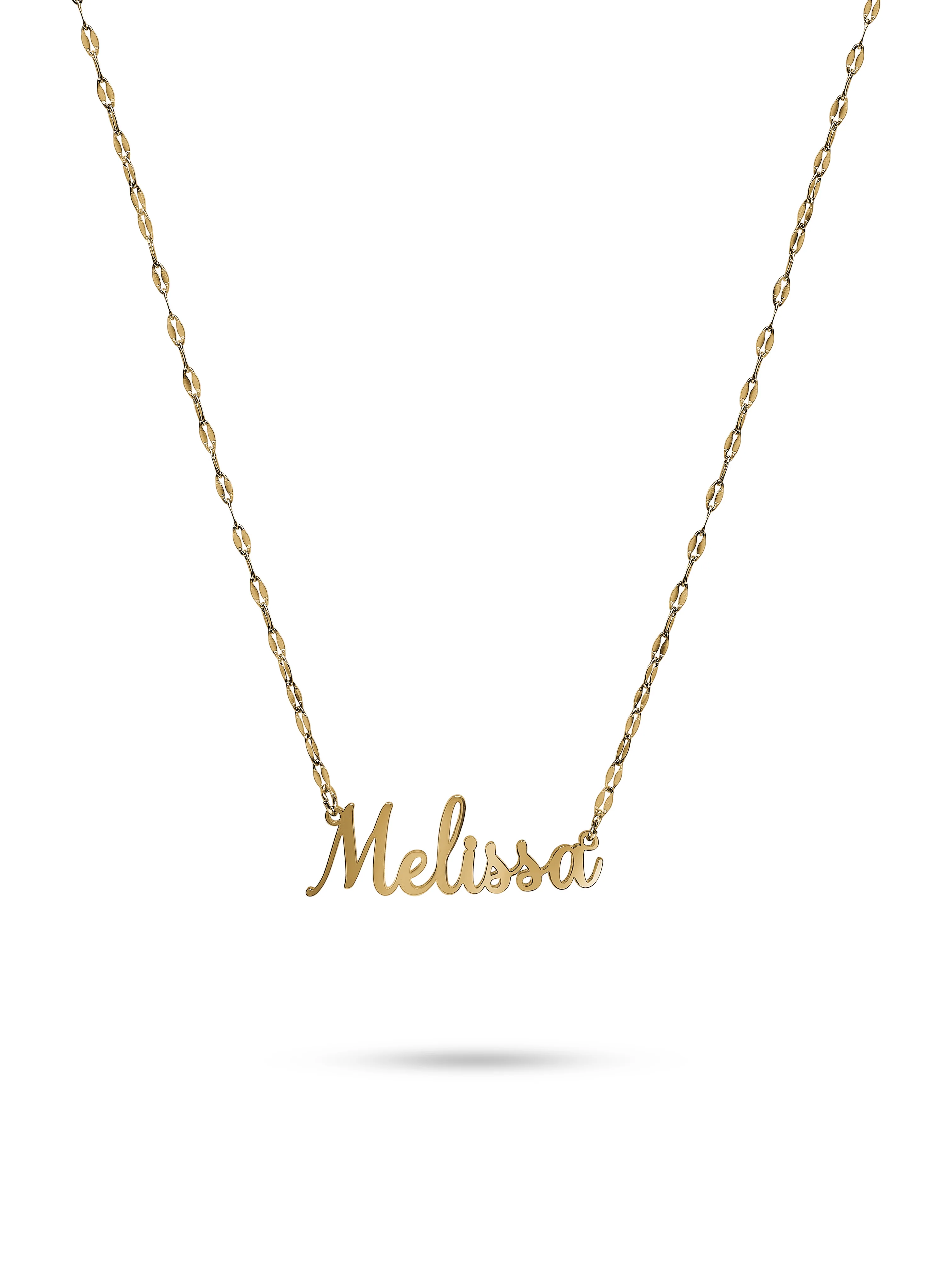 Gold Textured Personalised Name Necklace