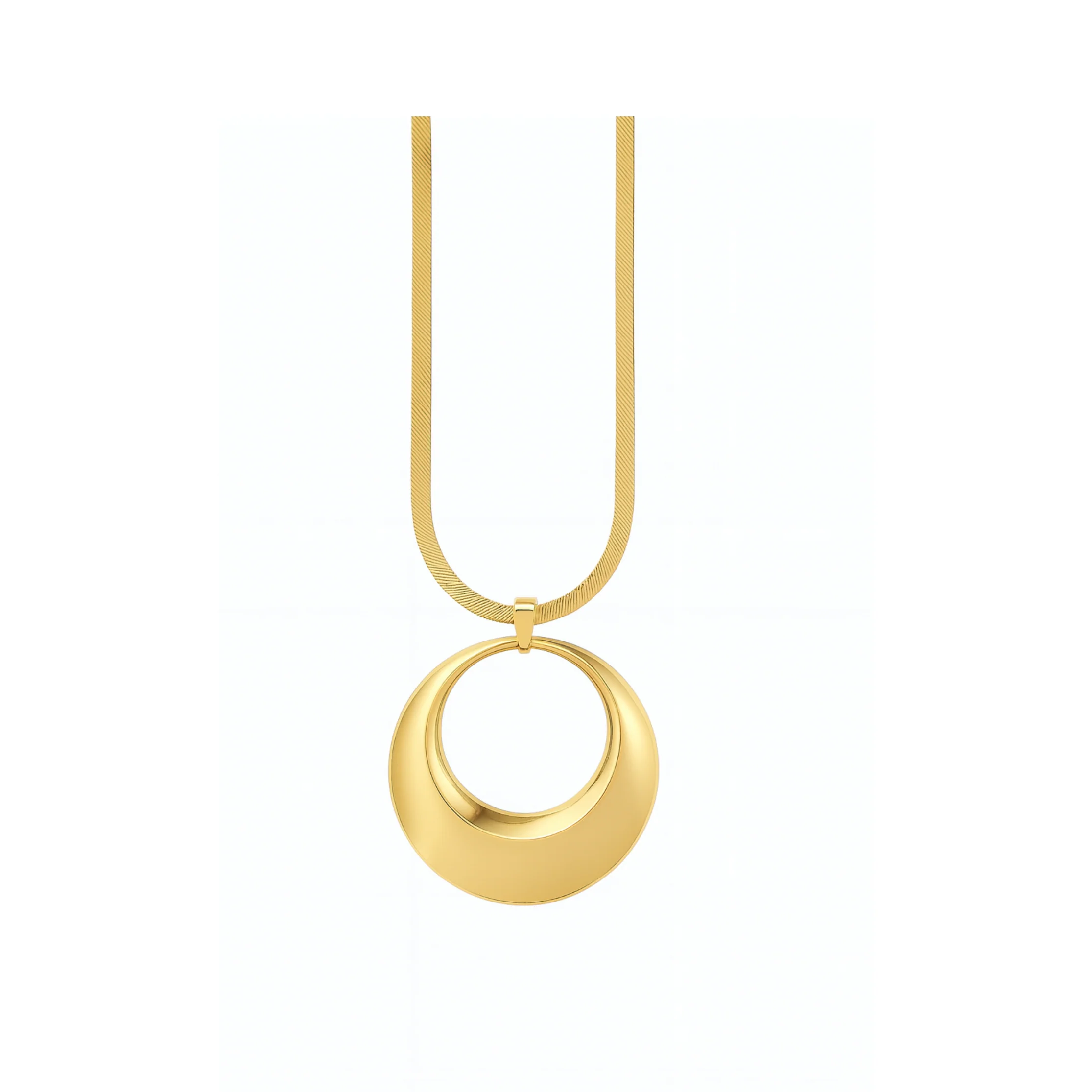 Gold Thick Circle Necklace