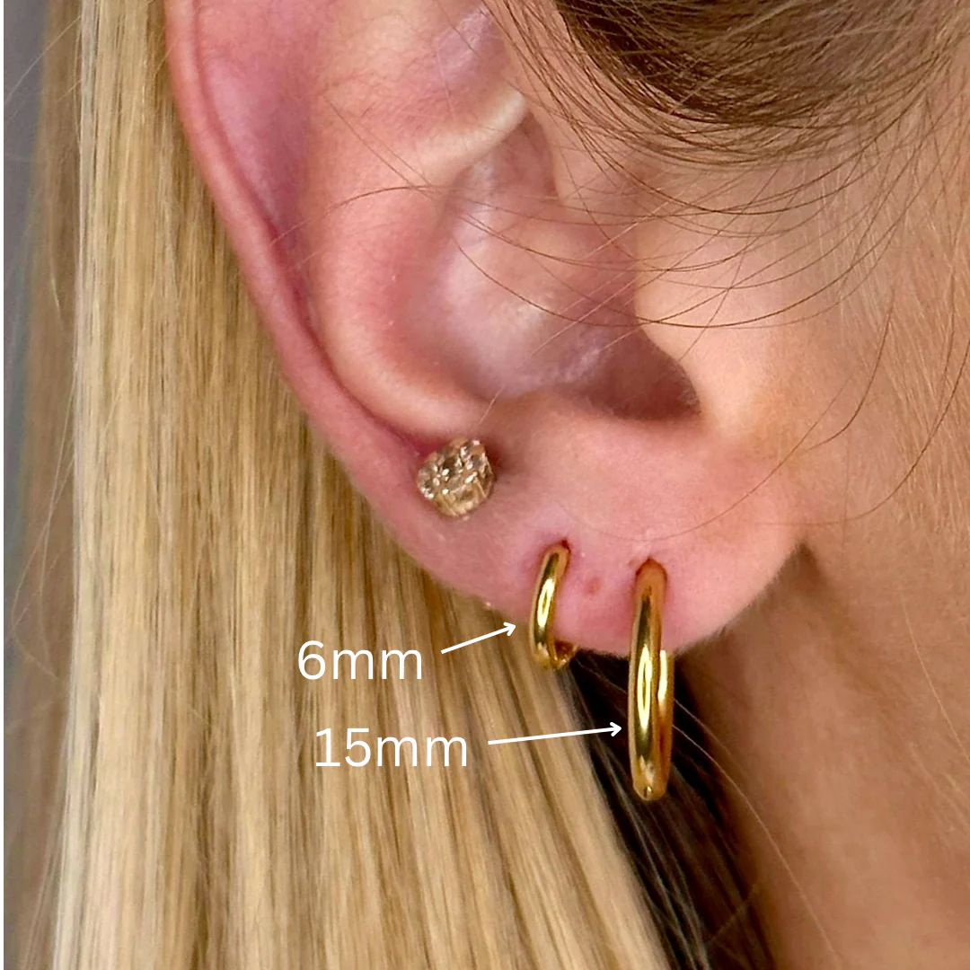 Gold TINY Helix Hoops 6mm - Image 2