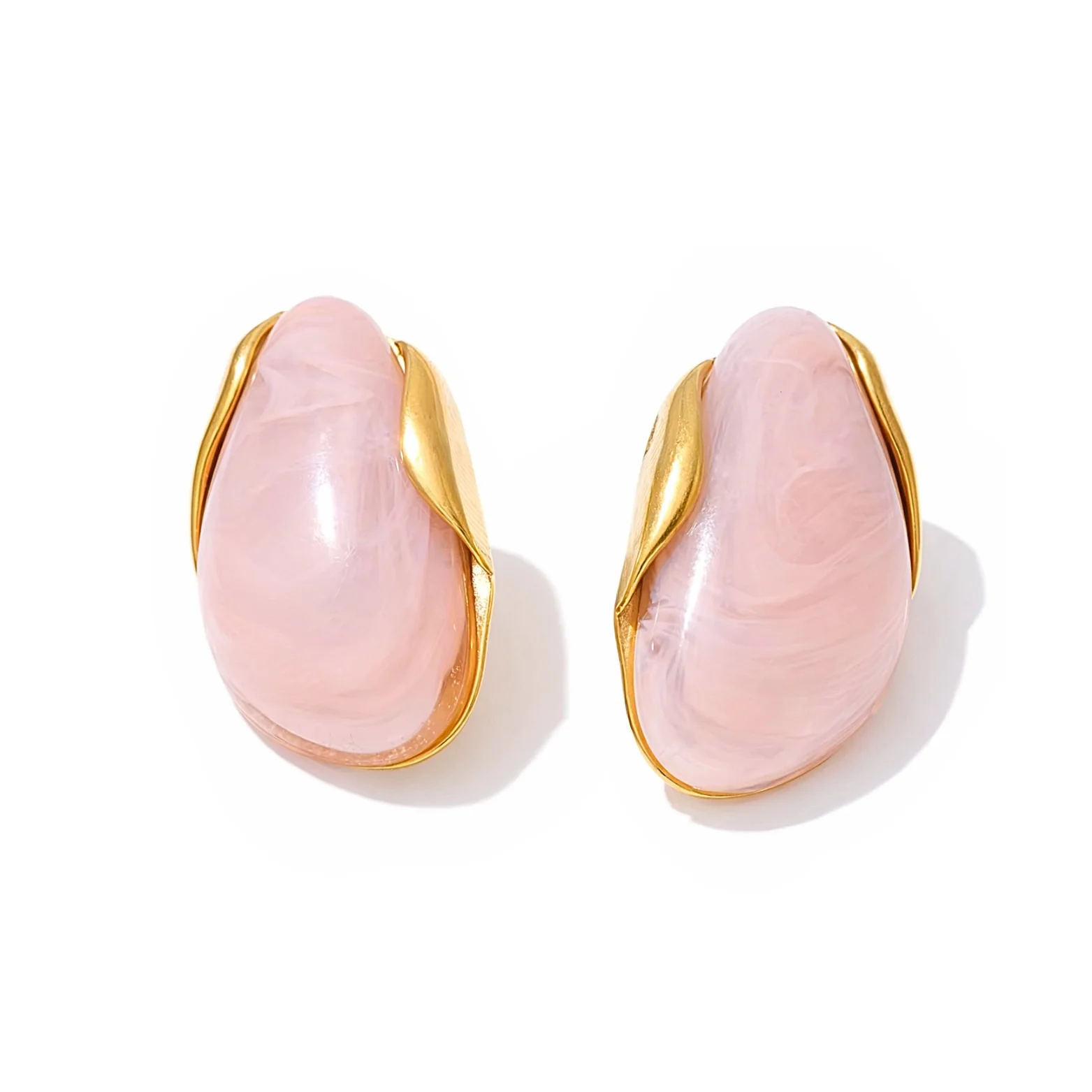 Pink Marble Studs