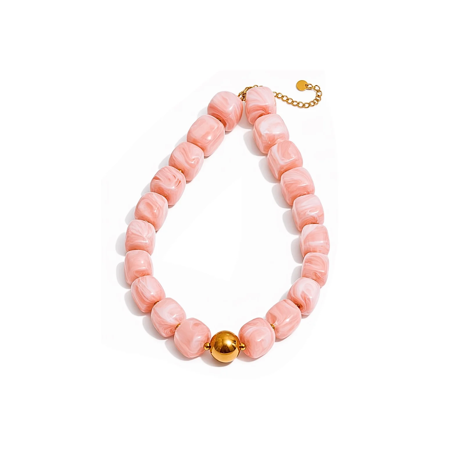 Pink Thick Bead Necklace