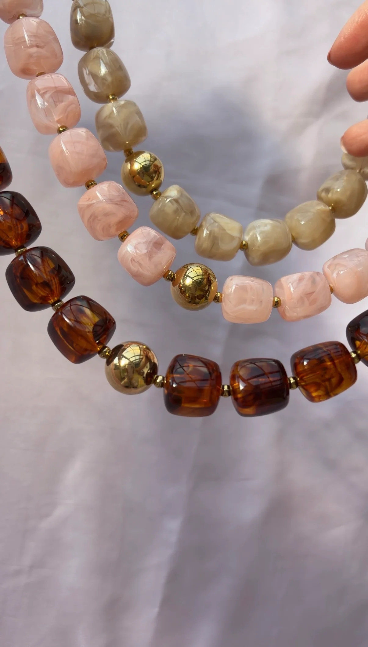 Amber Thick Bead Necklace - Image 2