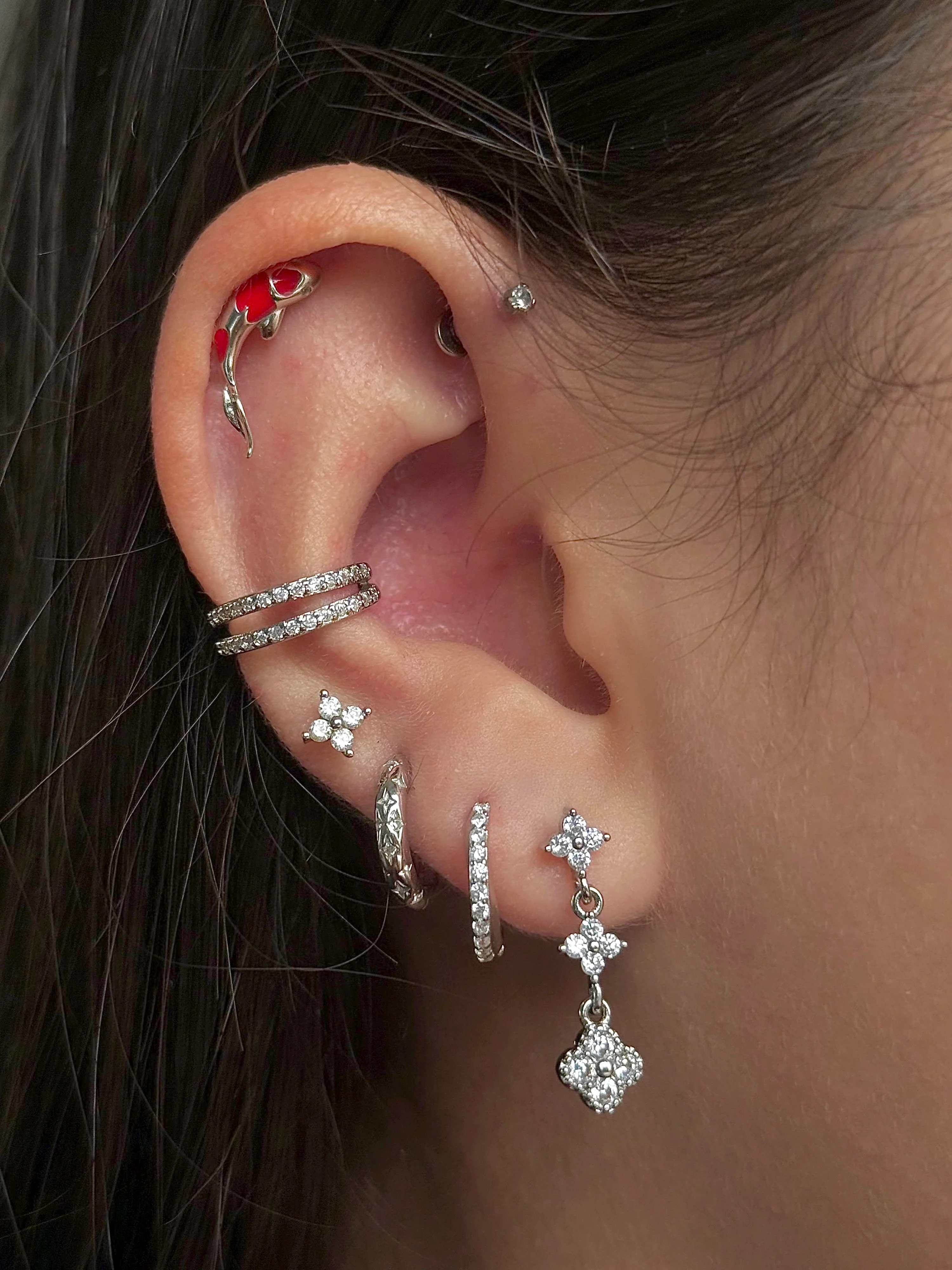 Gold Red Fish Stud - Image 3