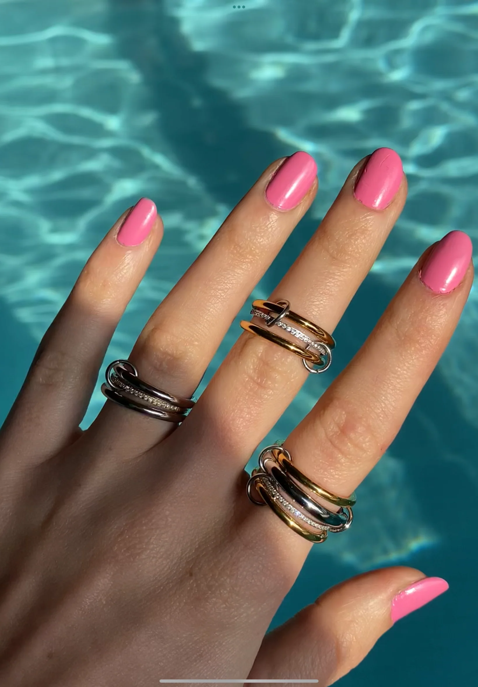 Gold and Silver Halo Stack Ring - Image 2