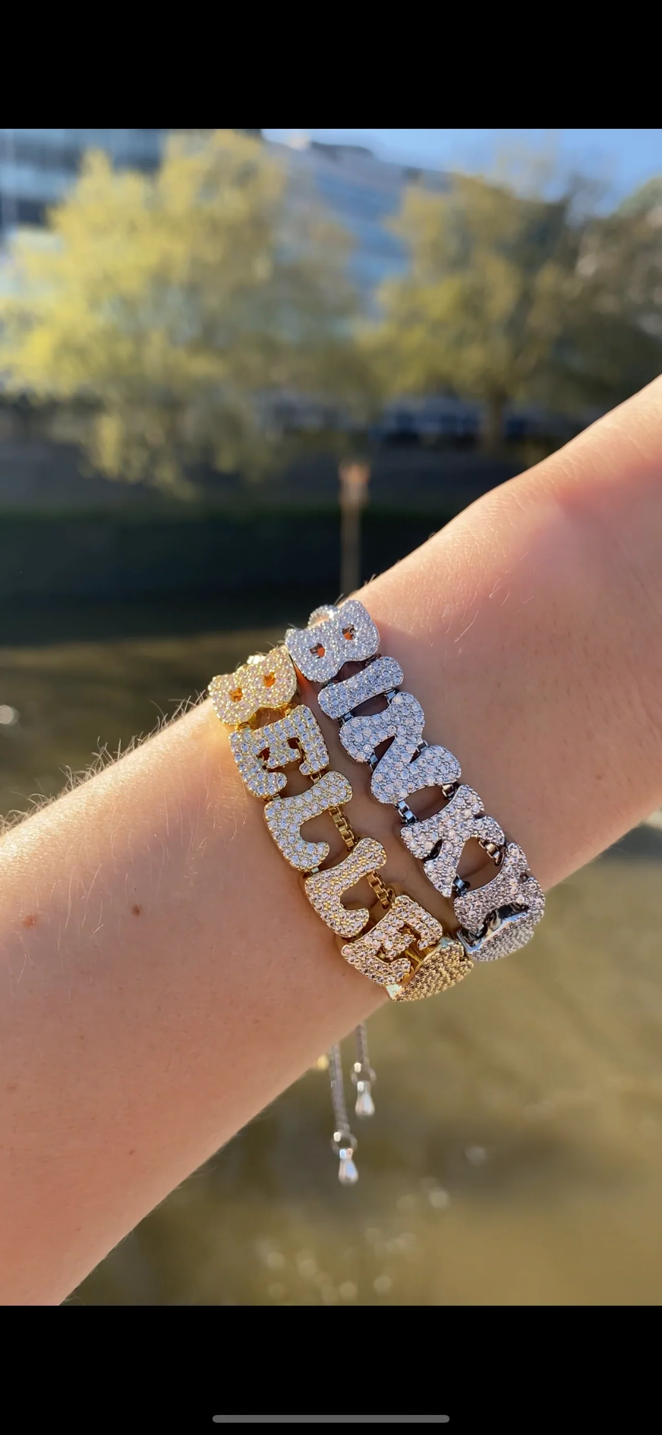Gold Icy Personalised Name Bracelet - Image 5
