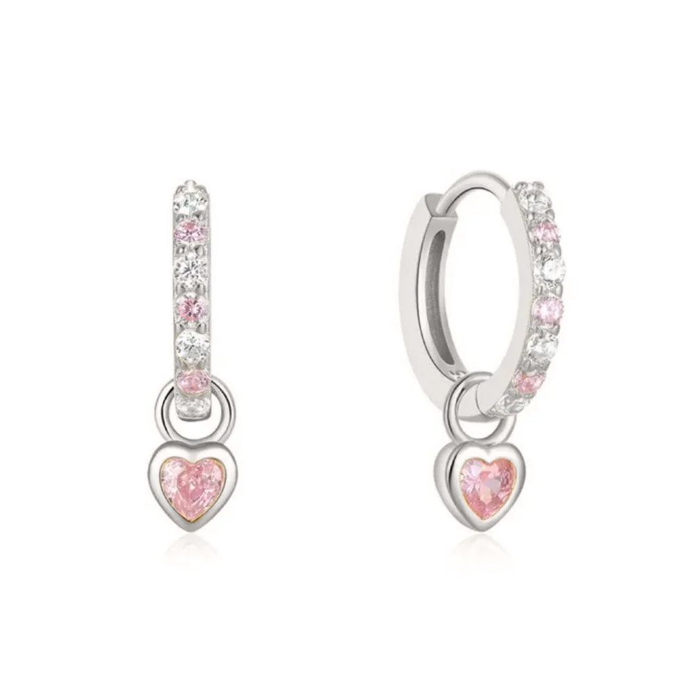 Silver Baby Pink Luxe Heart Huggies