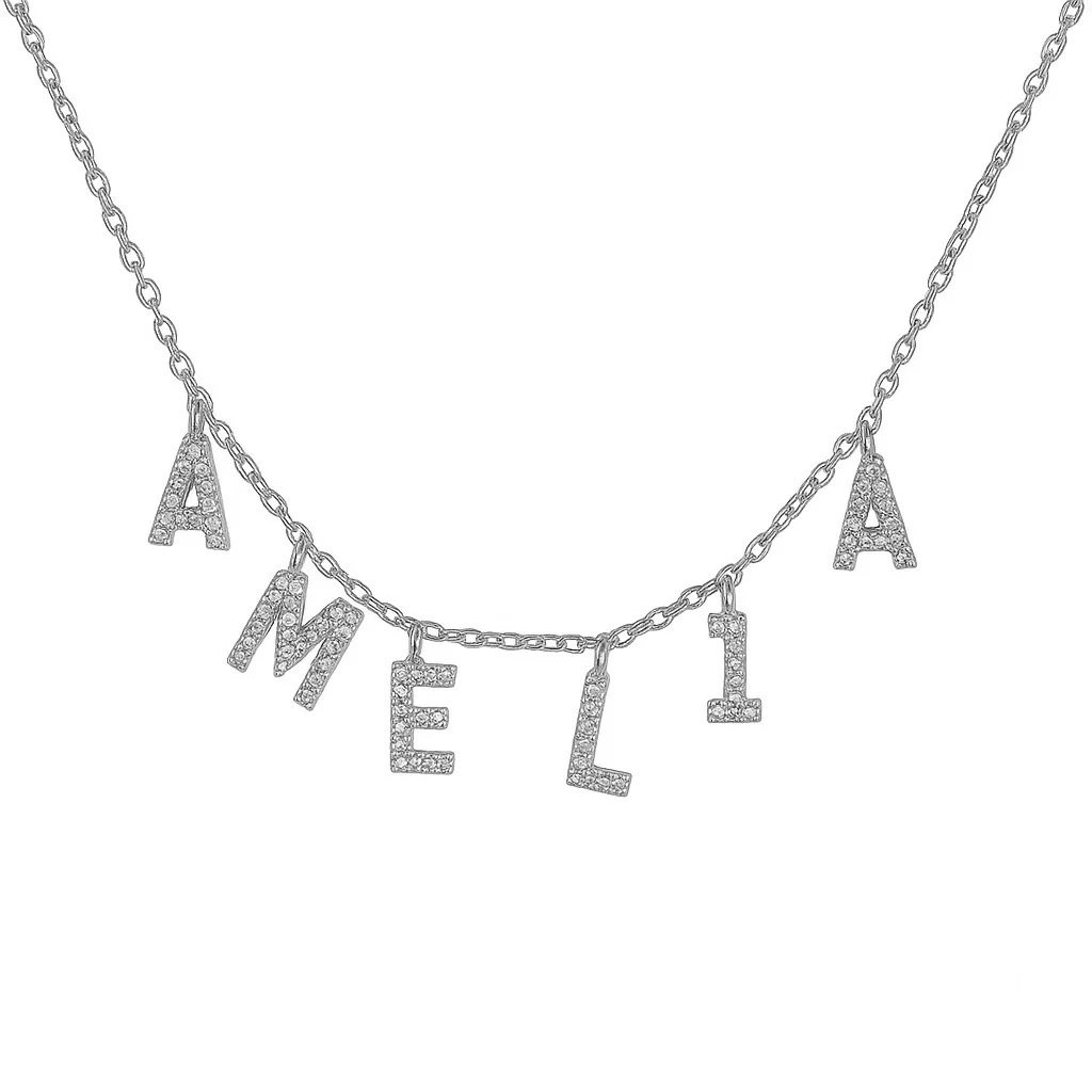 Silver Bold Personalised Letter Necklace