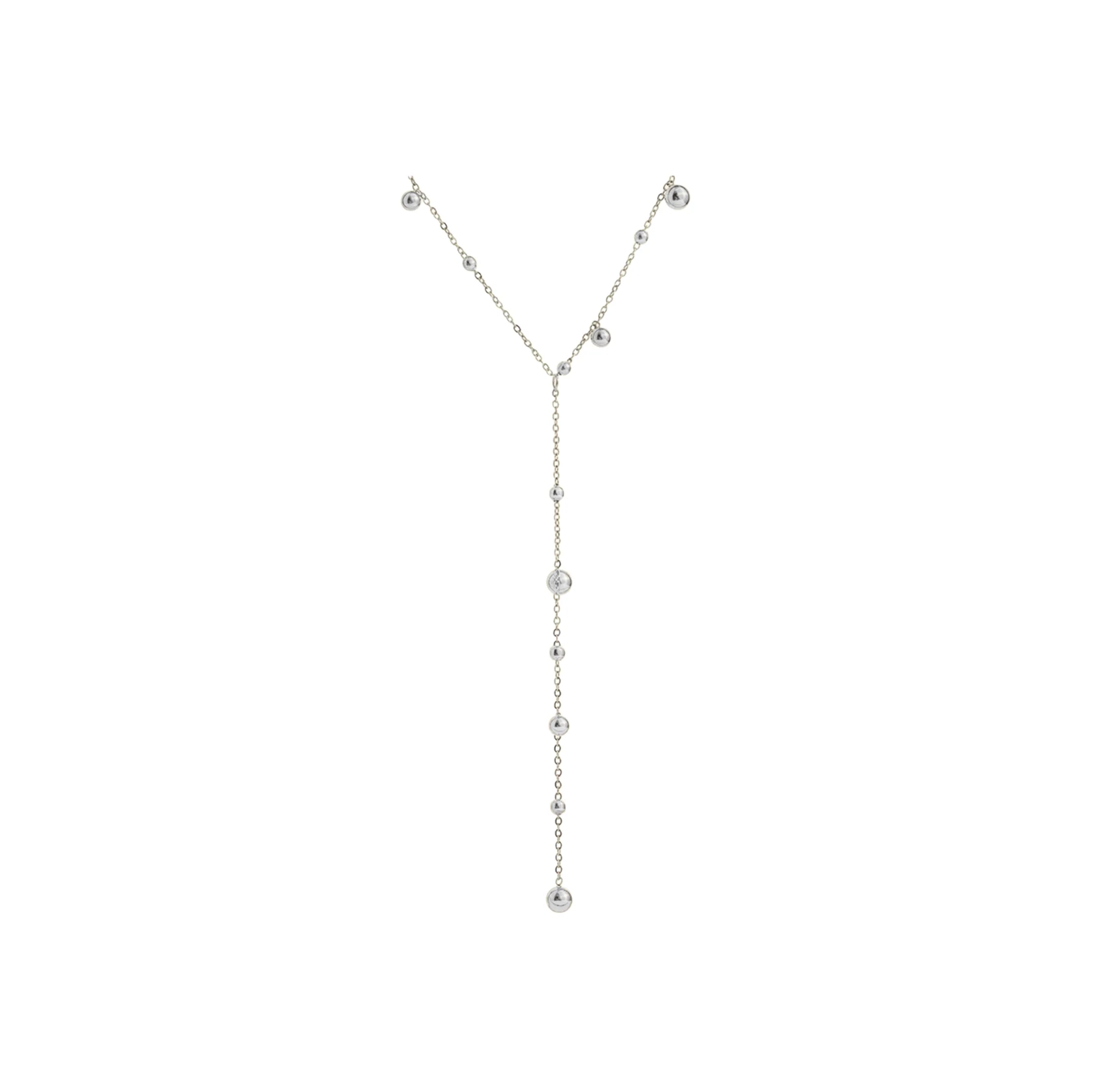 Silver Classy Y Necklace