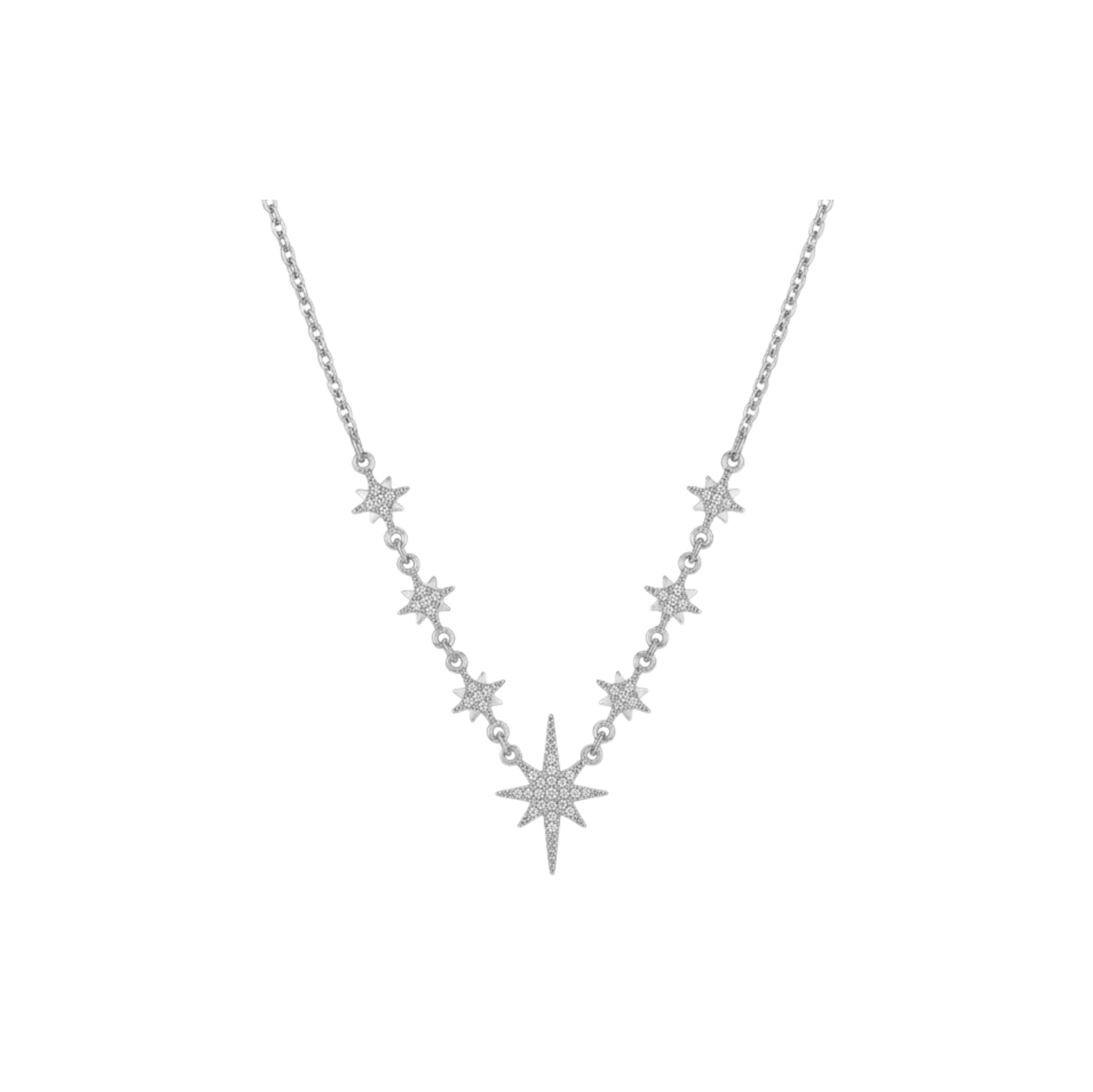 Silver Cosmic 7 Star Necklace
