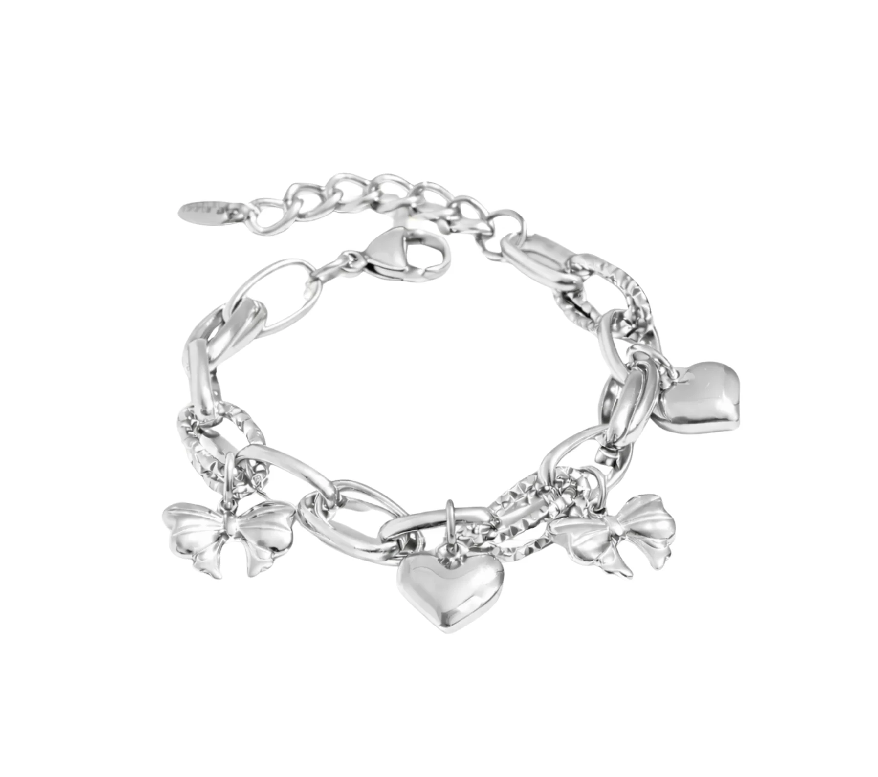 Silver Crowded Charm Bracelet