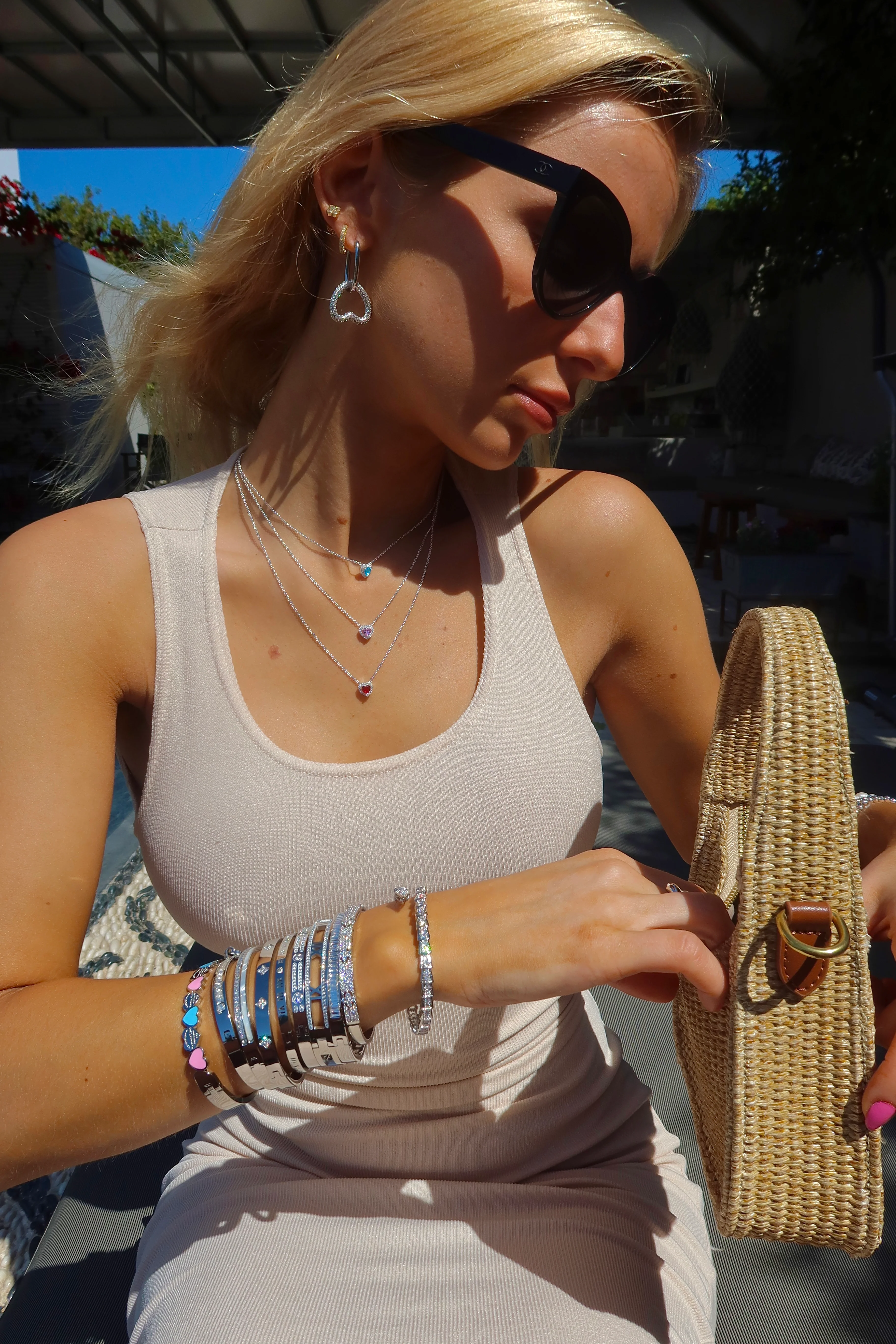Silver Crystal And Diamond Bangle - Image 3