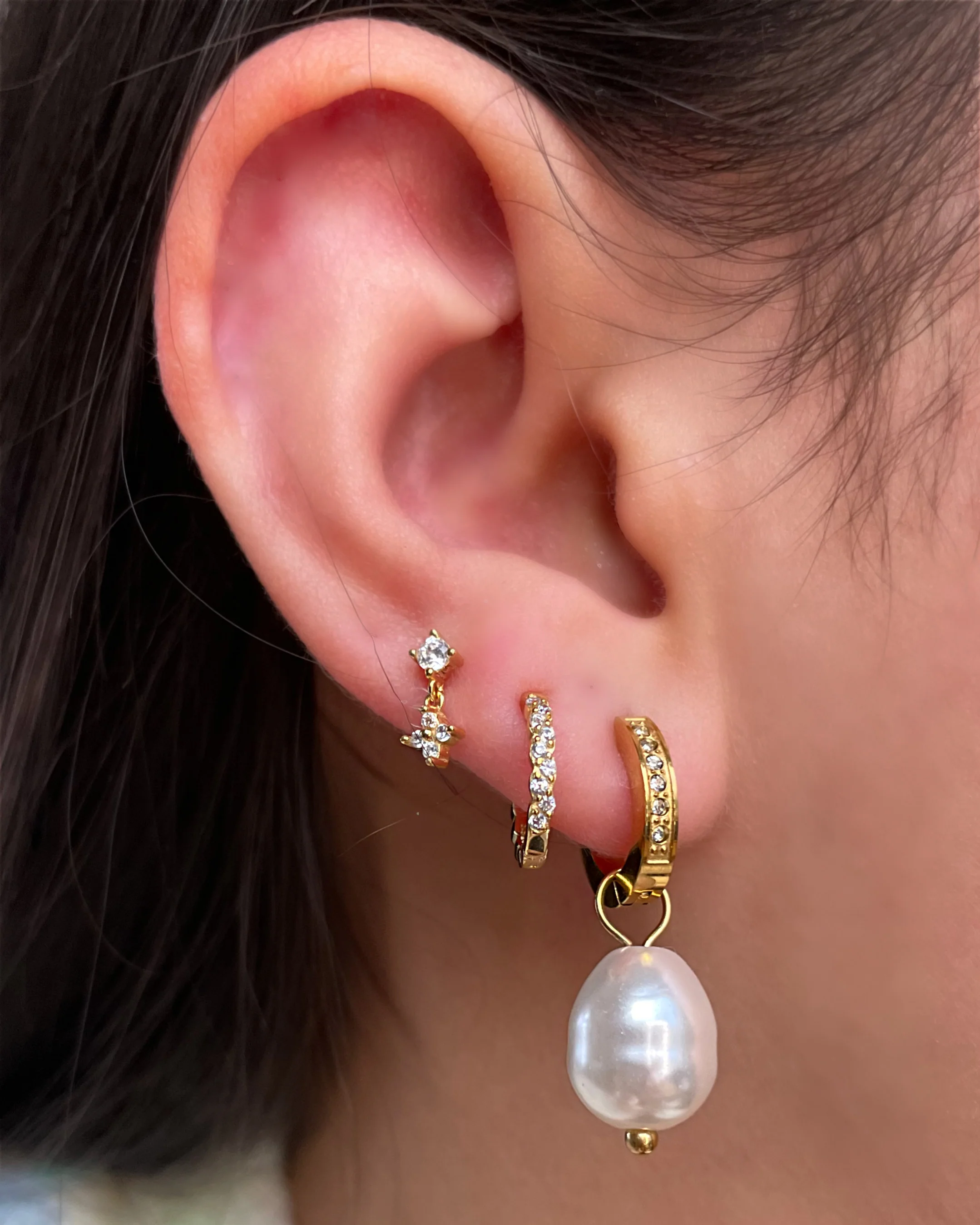 Silver Crystal and Clover Helix Stud - Image 6
