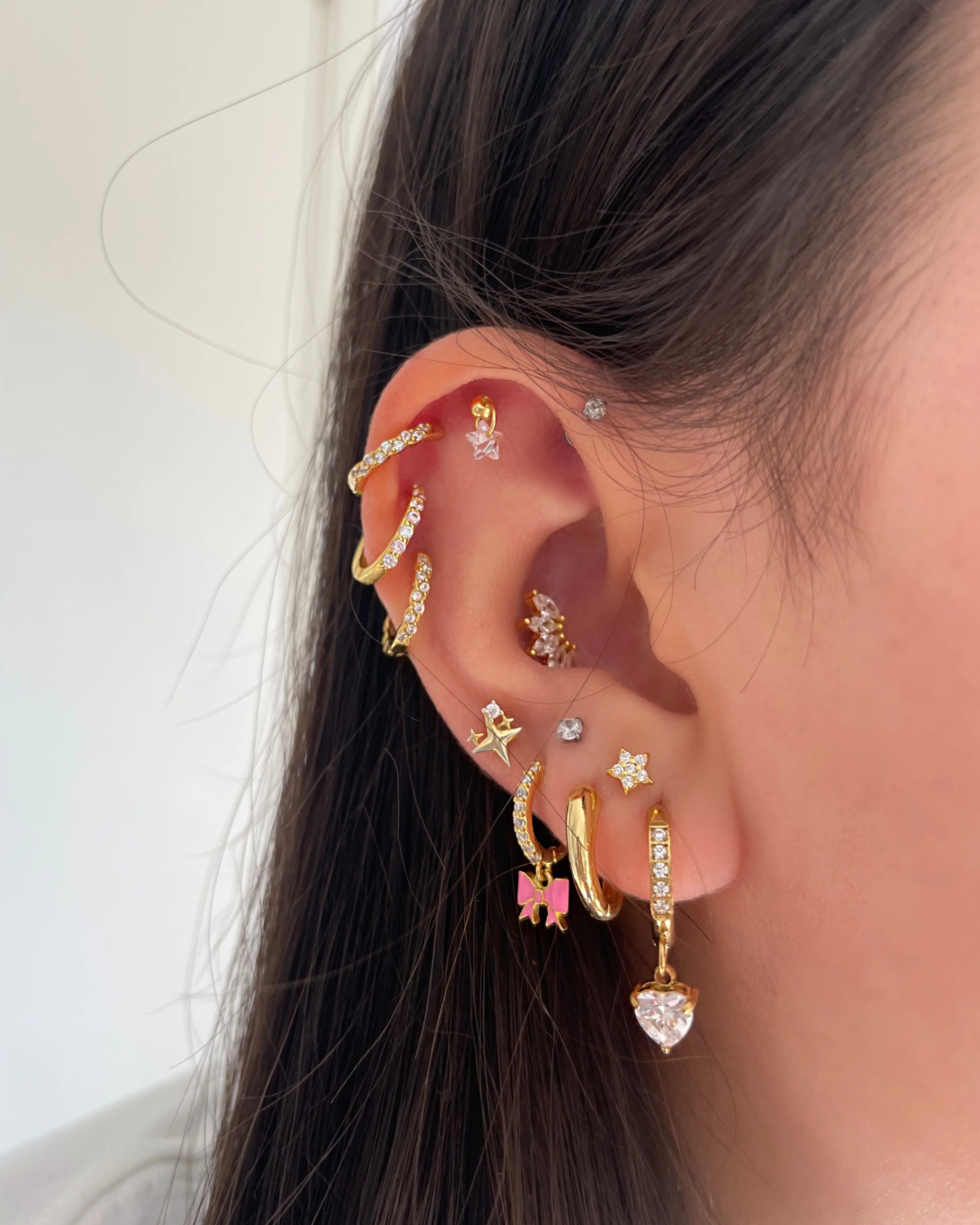 Silver Crystal and Star Helix Stud - Image 5