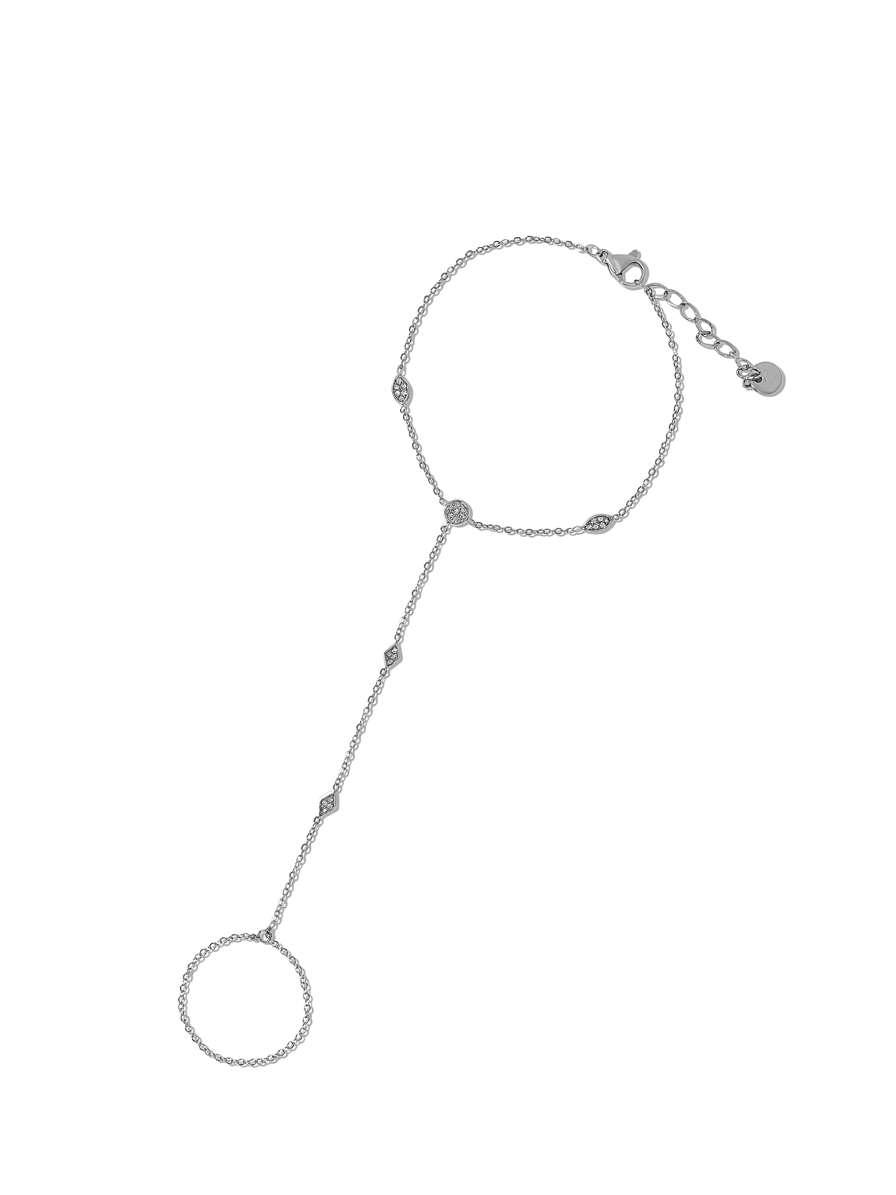 Silver Crystal Ball Hand Chain