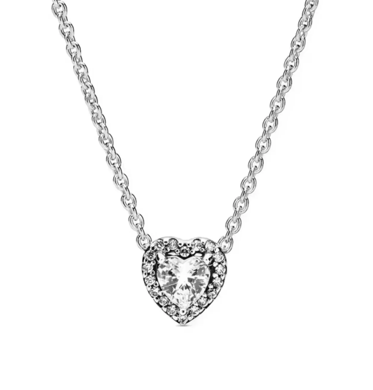 Silver Crystal Dreamy Heart Necklace