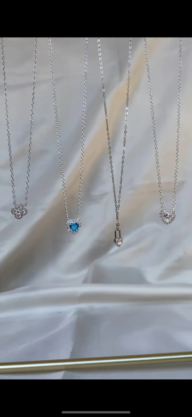 Silver Crystal Dreamy Heart Necklace - Image 3