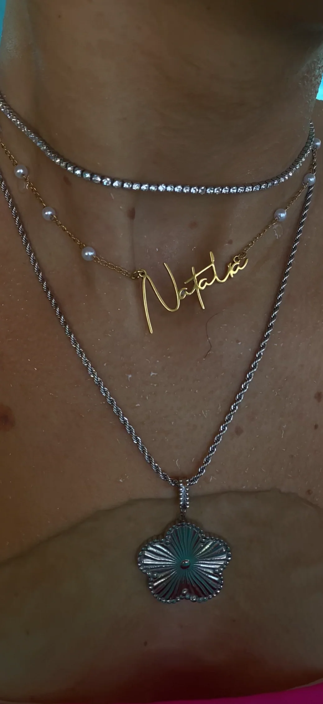Silver Personalised Dainty Pearl Necklace - Image 2
