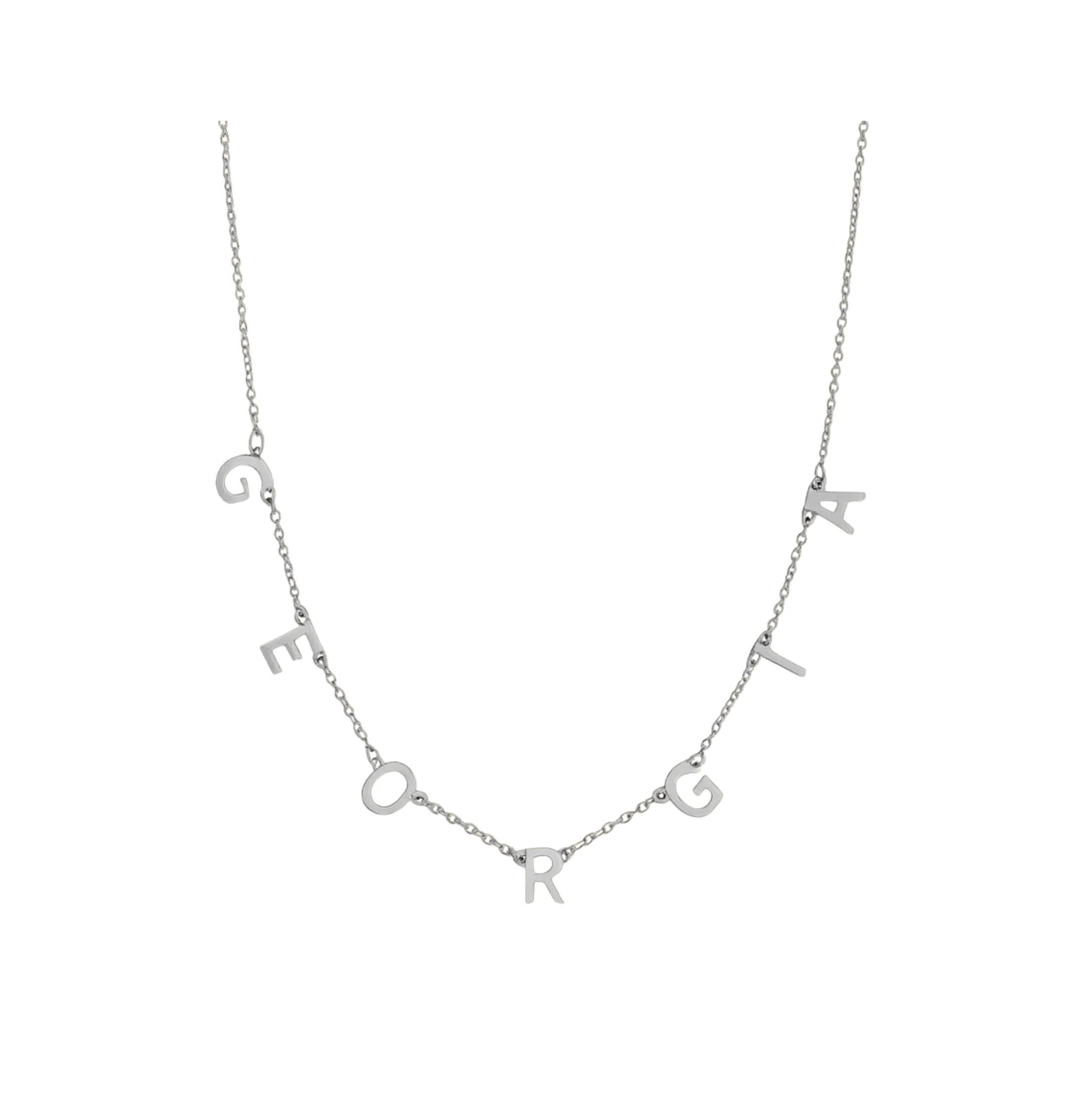 Silver Personalised Iconic Letter Necklace