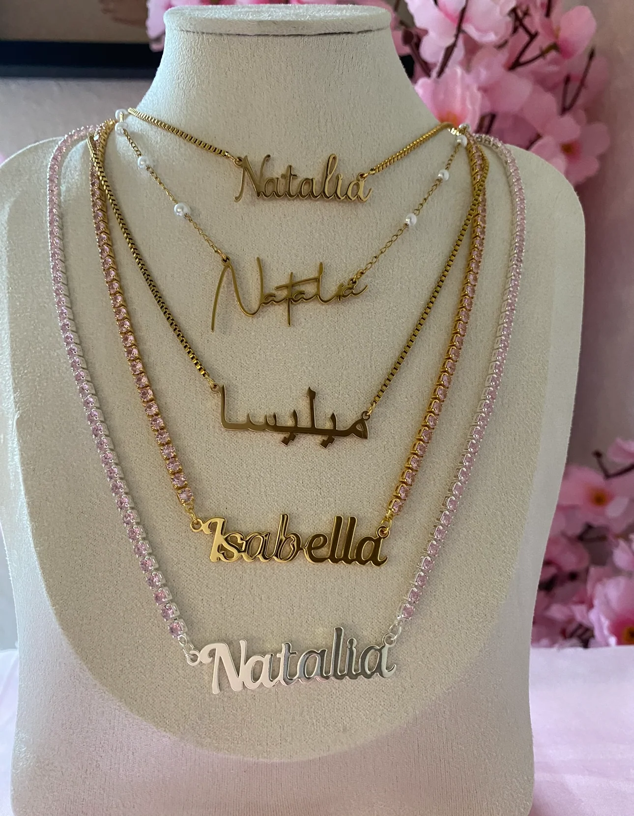 Silver Personalised Arabic Necklace - Image 3