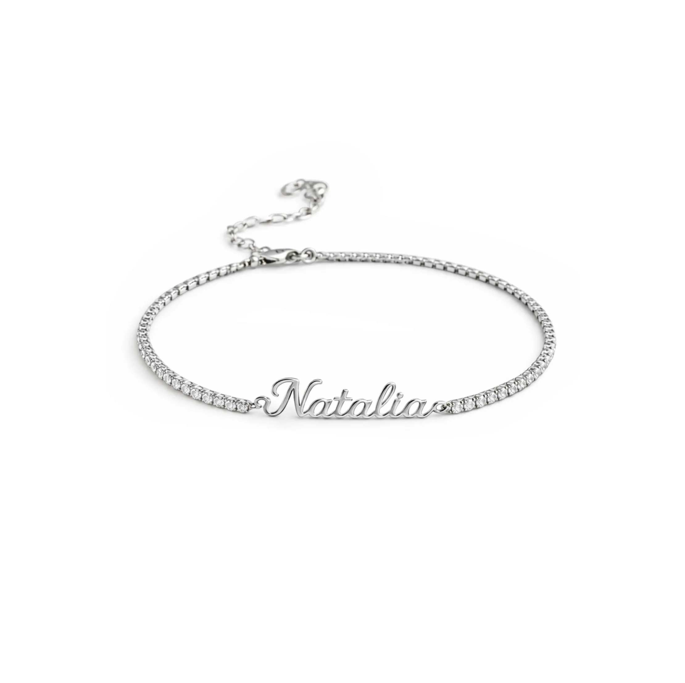 Silver Personalised Tennis Bracelet