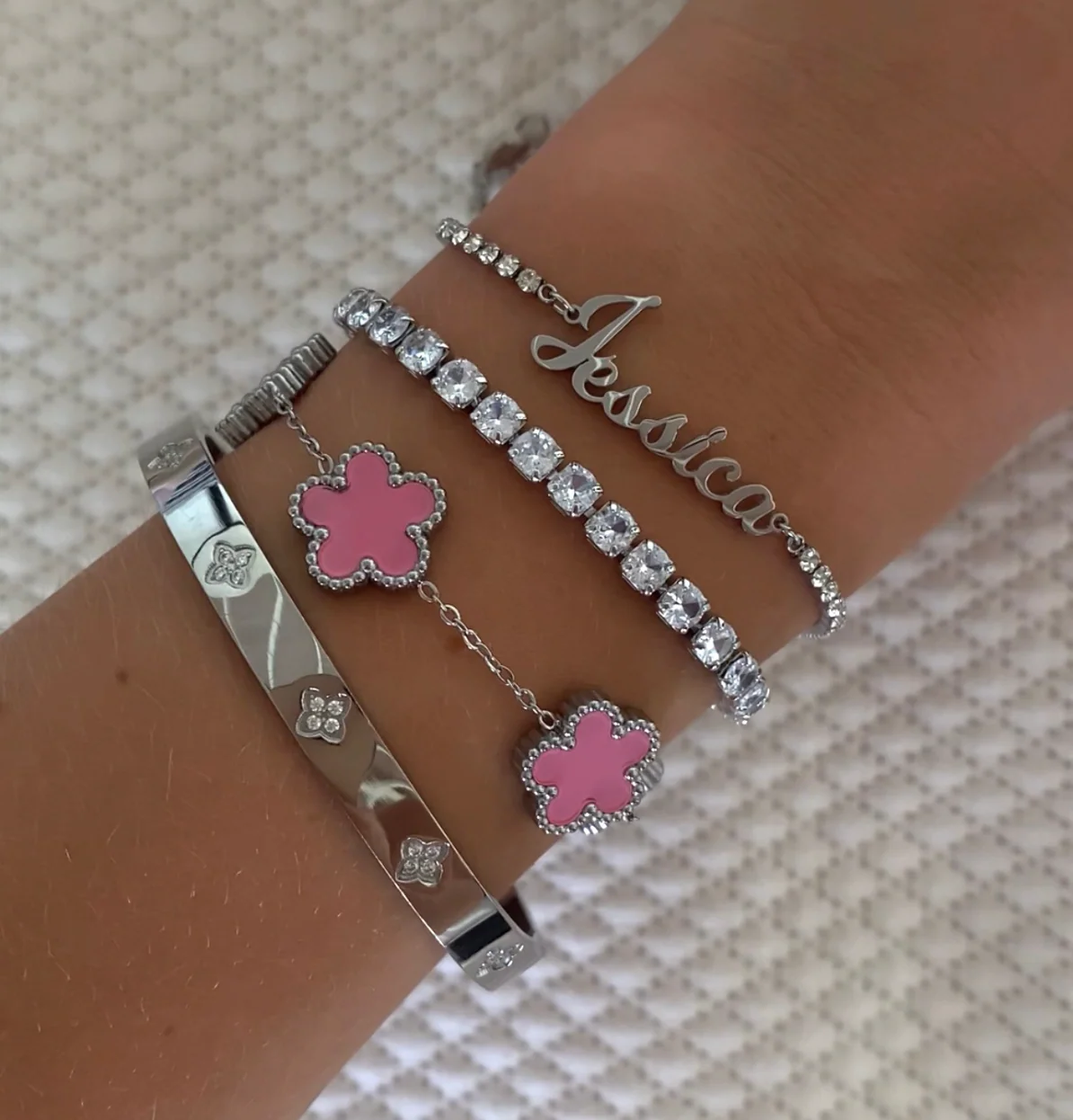 Silver Personalised Tennis Bracelet - Image 2