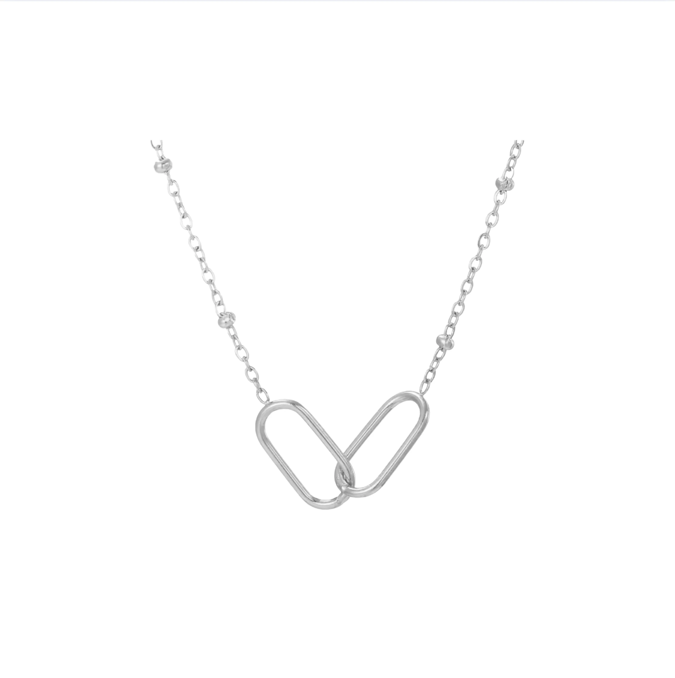 Silver Dainty Connected Circle Necklace