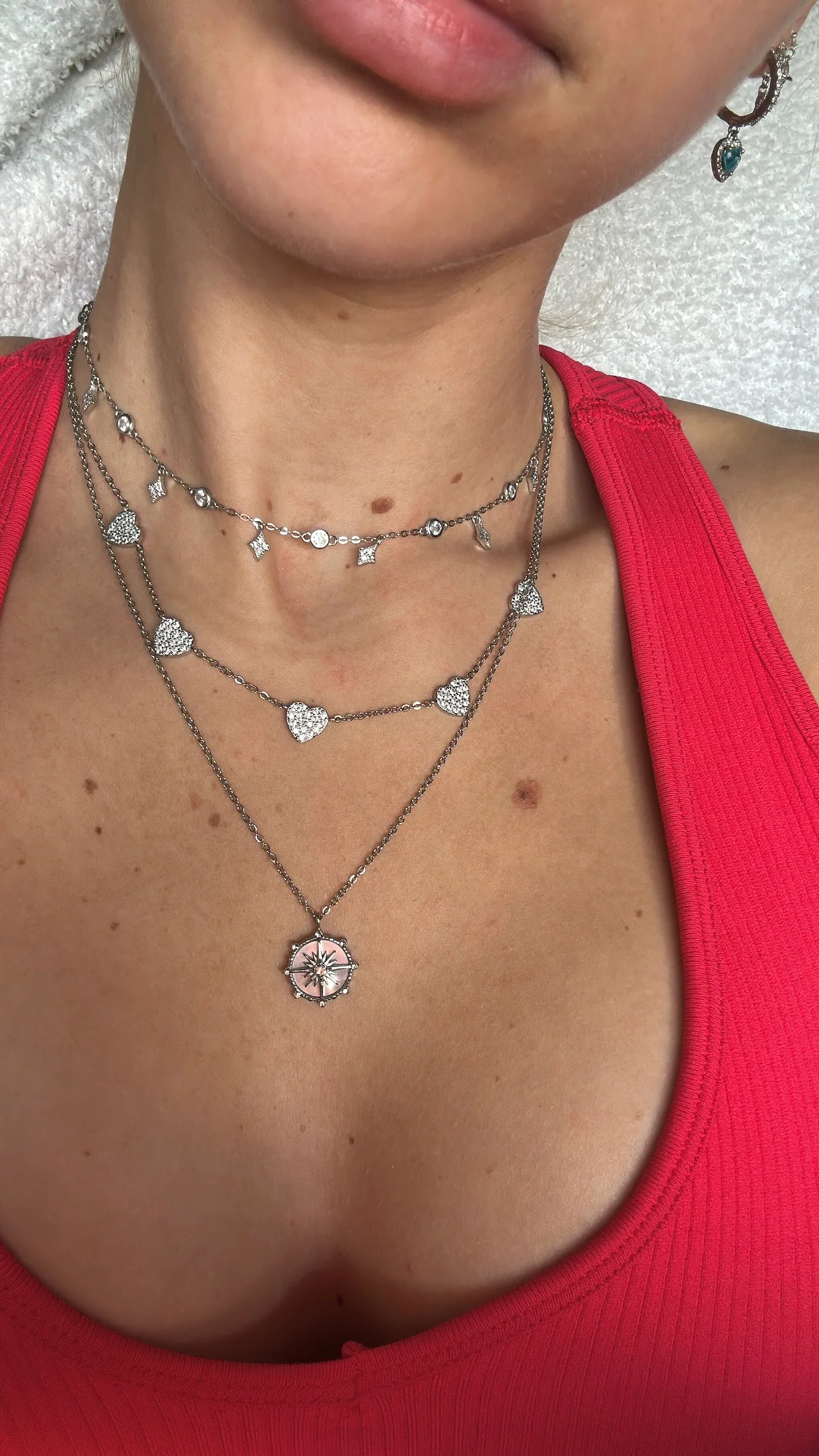 Silver Dainty Diamond Necklace - Image 4