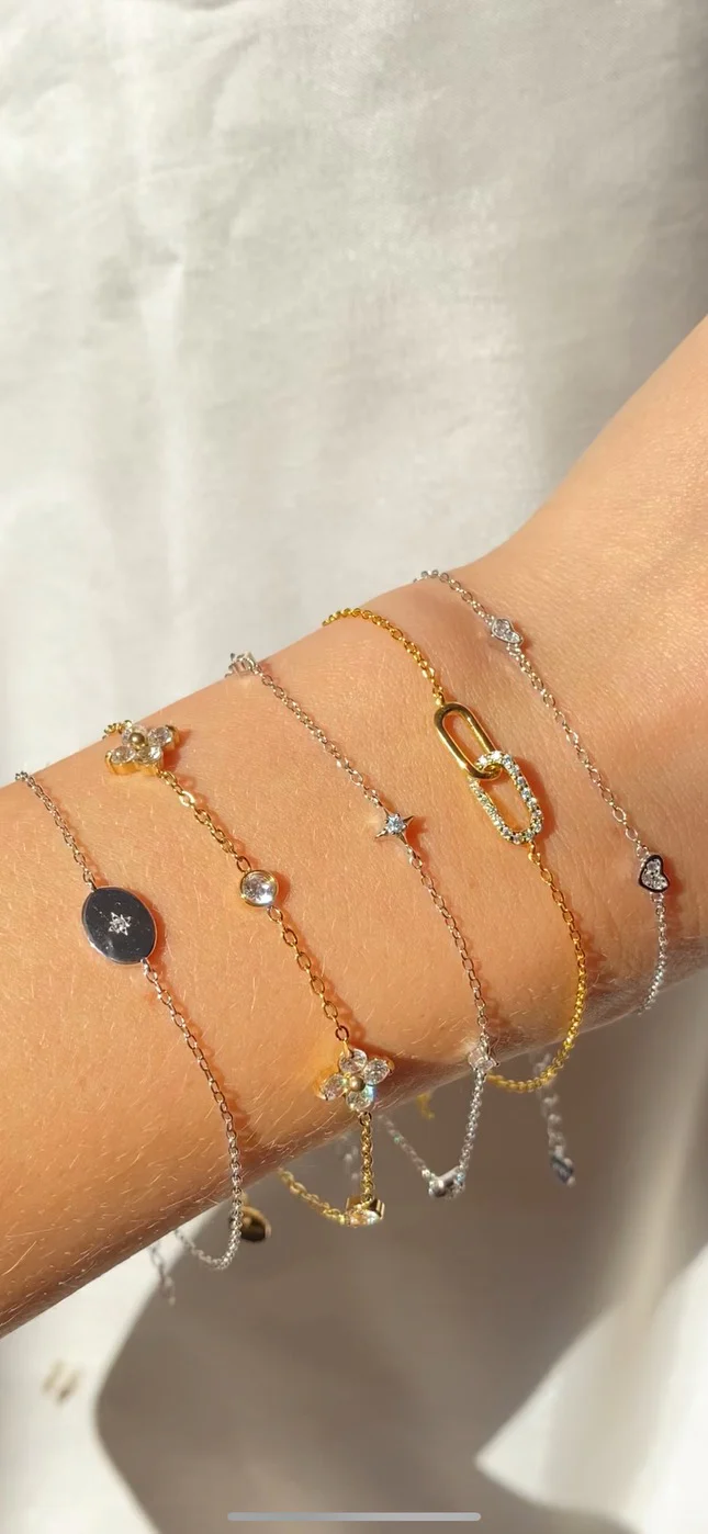 Silver Dainty Pendant Bracelet - Image 3