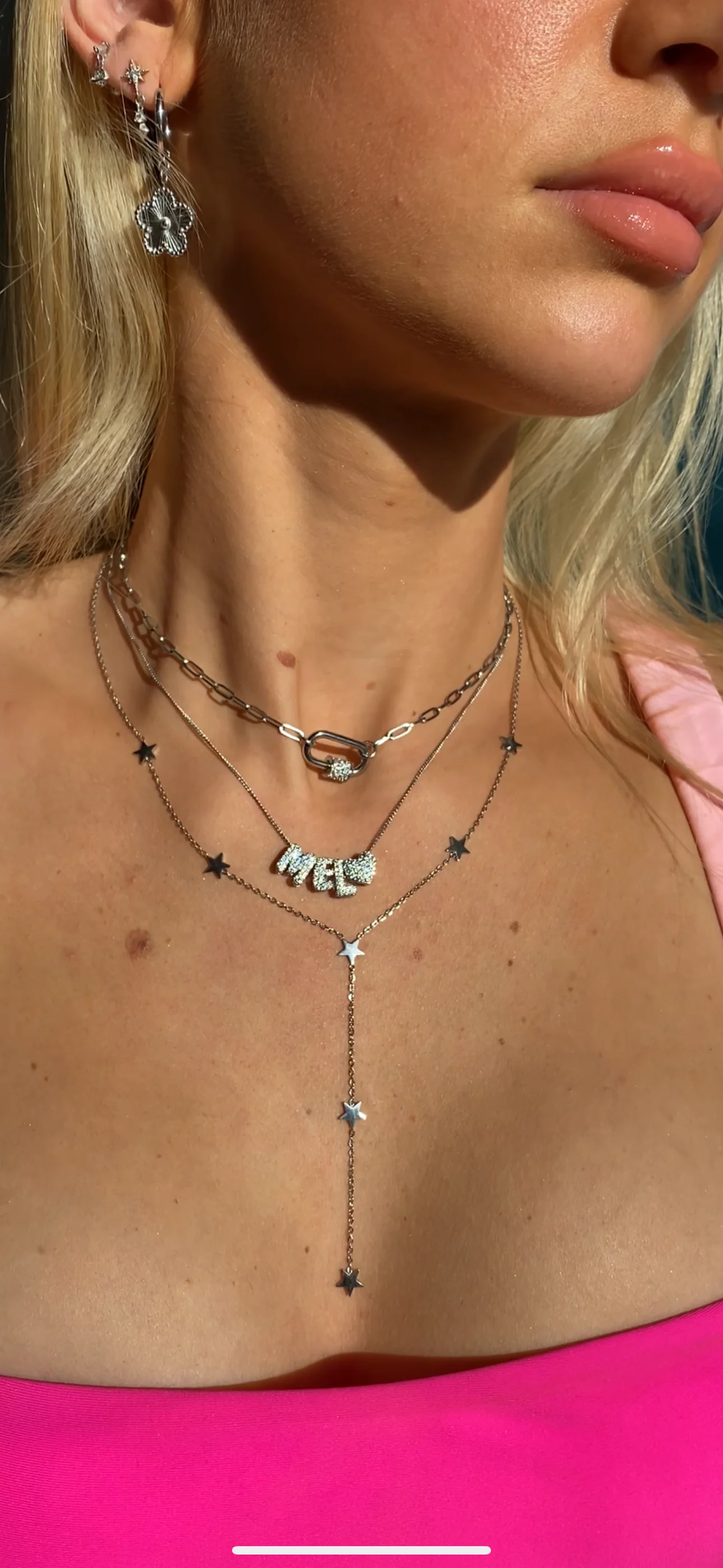 Silver Dangly Star Necklace - Image 3
