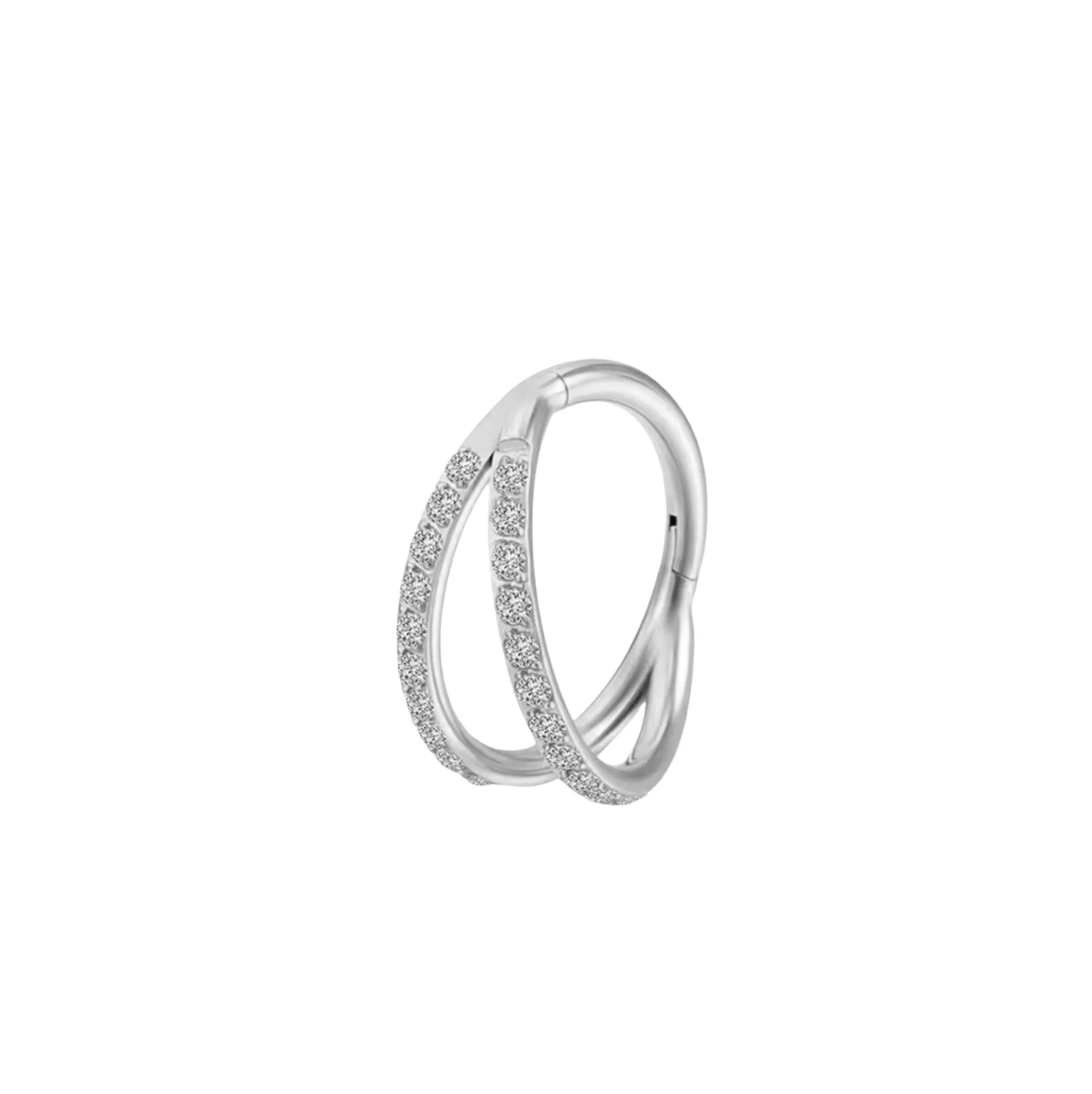 Silver Double Conch Hoops