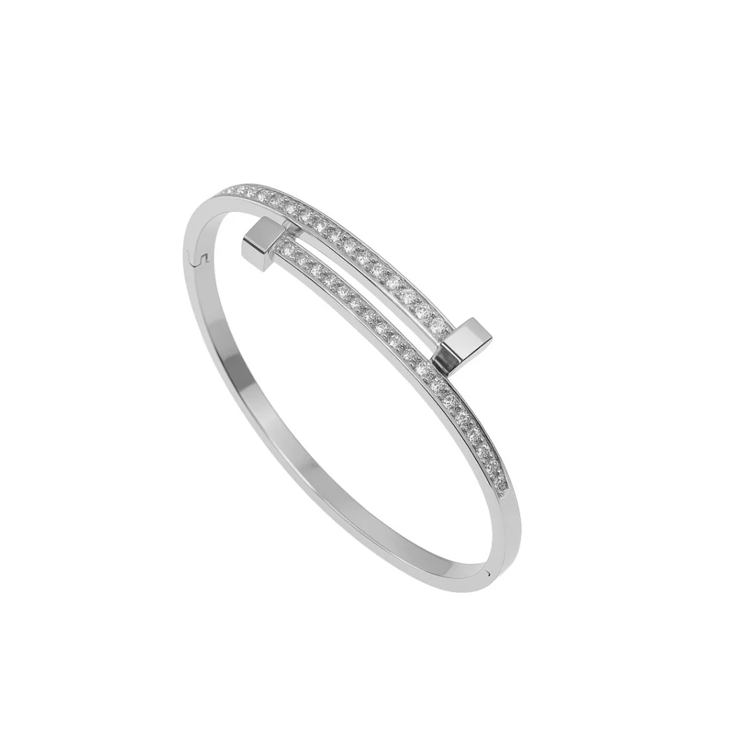 Silver Double Layered Bangle