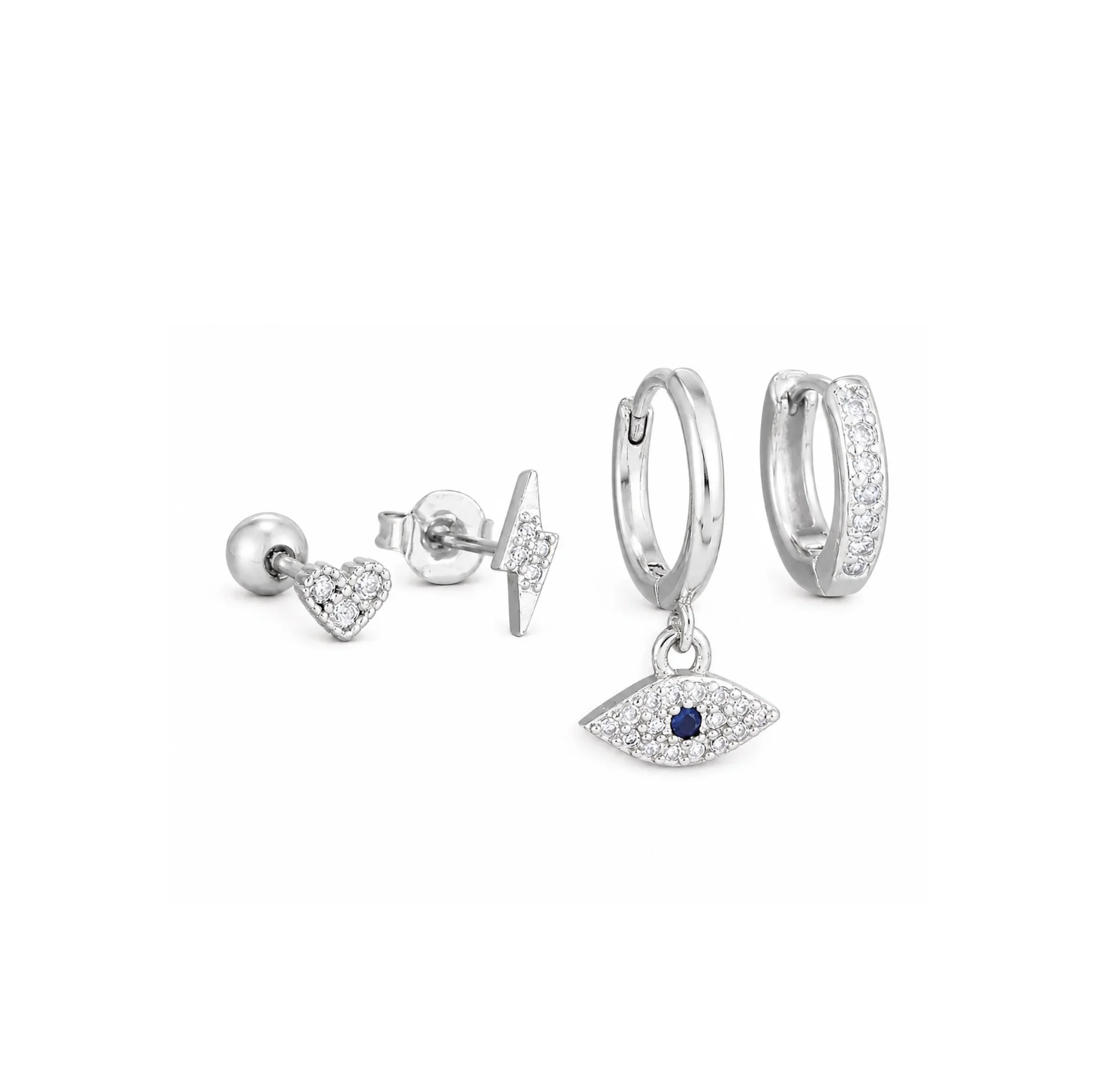 Silver Evil Eye Set