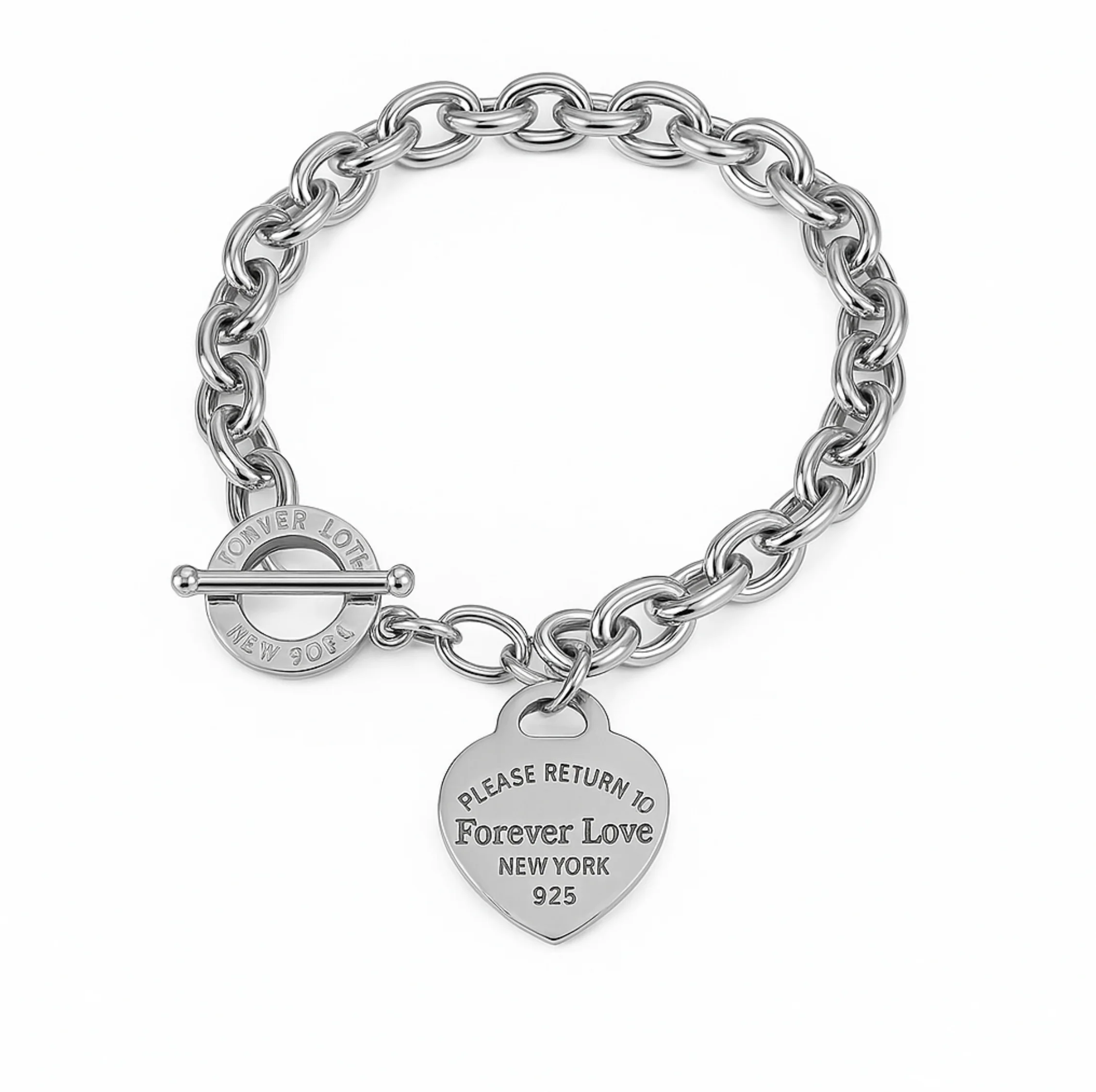 Silver Forever Love Heart Bracelet