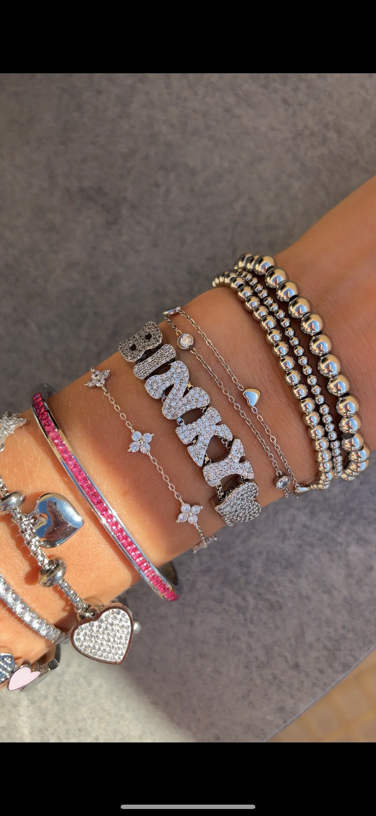 Silver Heart Layered Bracelet - Image 2