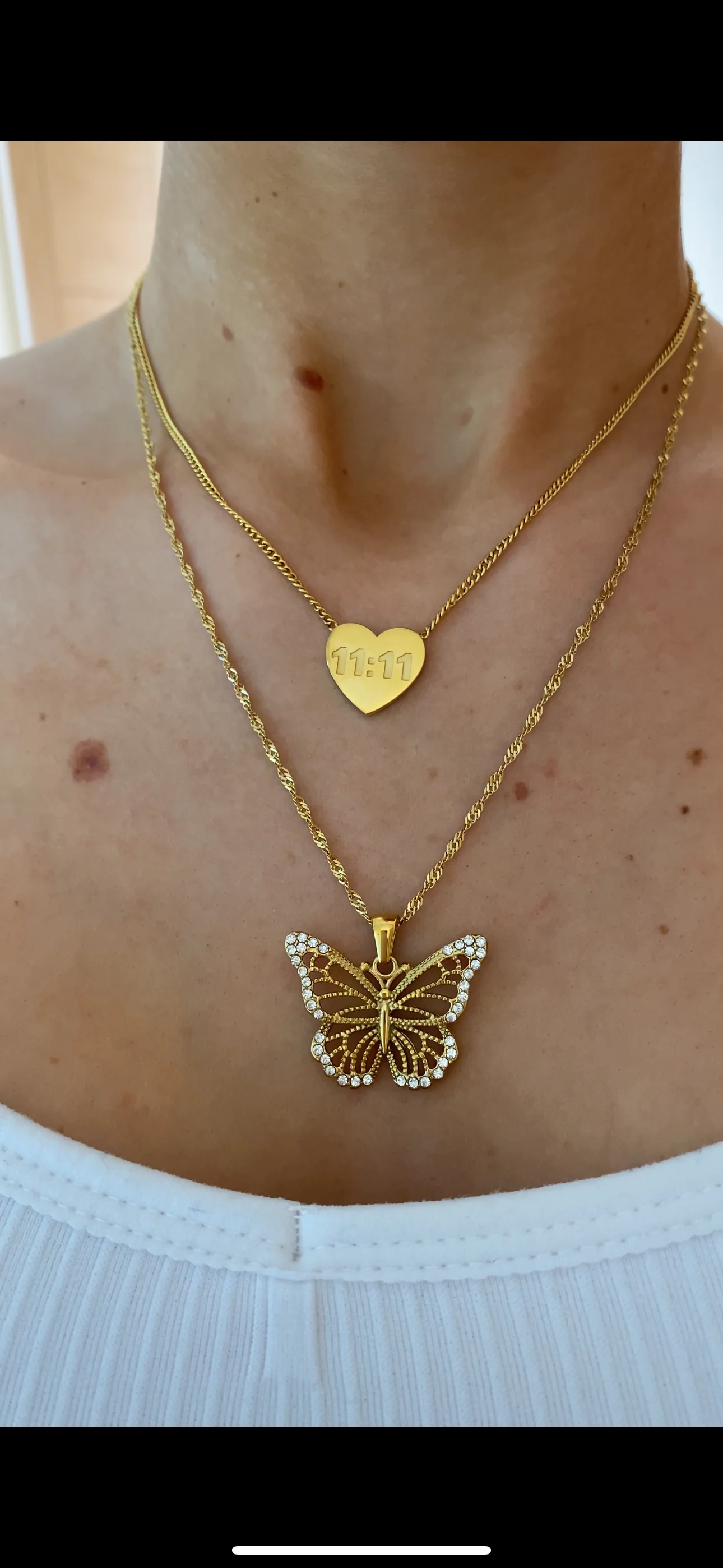 Silver Heart Shaped 11:11 Necklace - Image 2