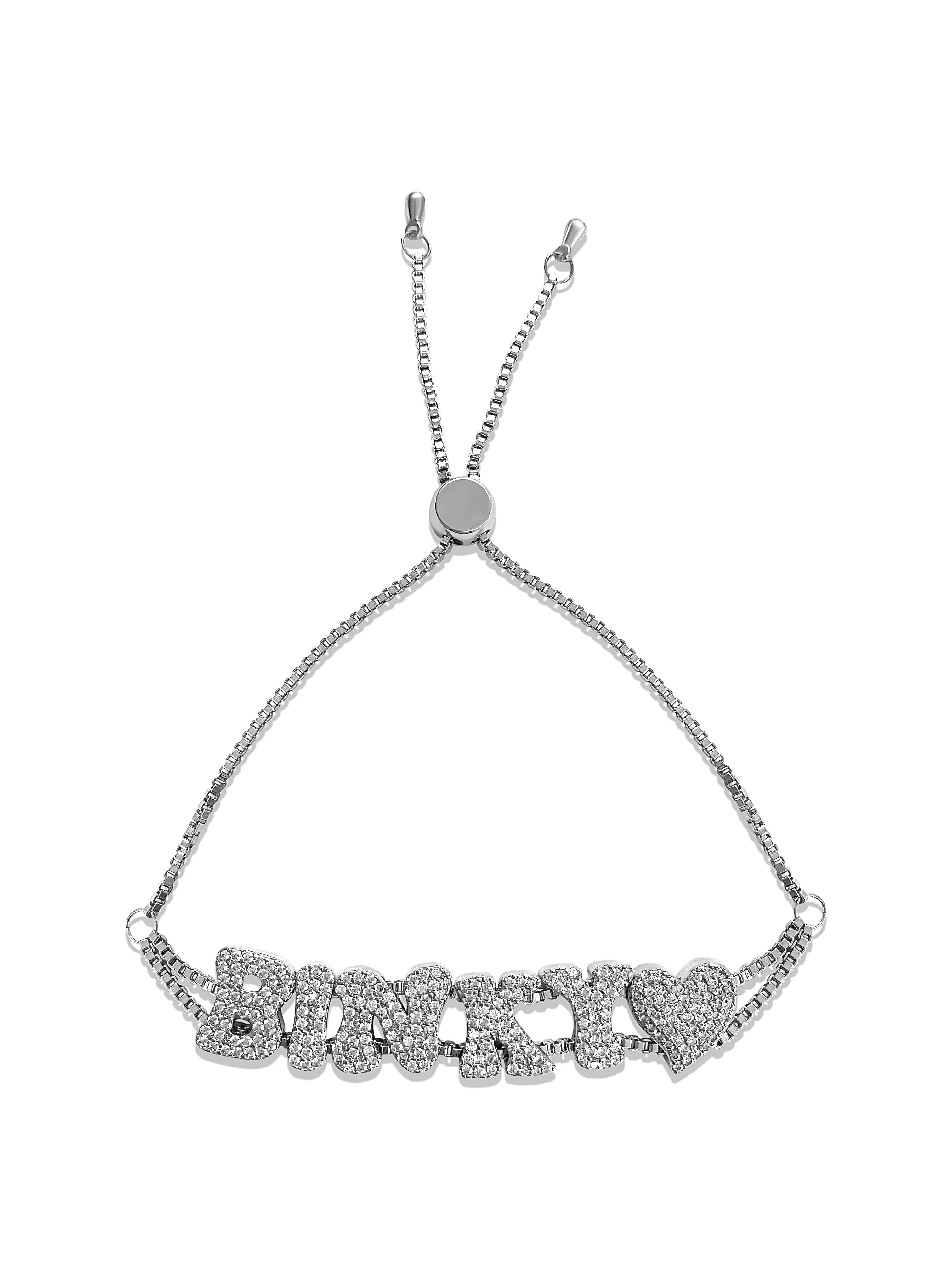 Silver Icy Personalised Name Bracelet