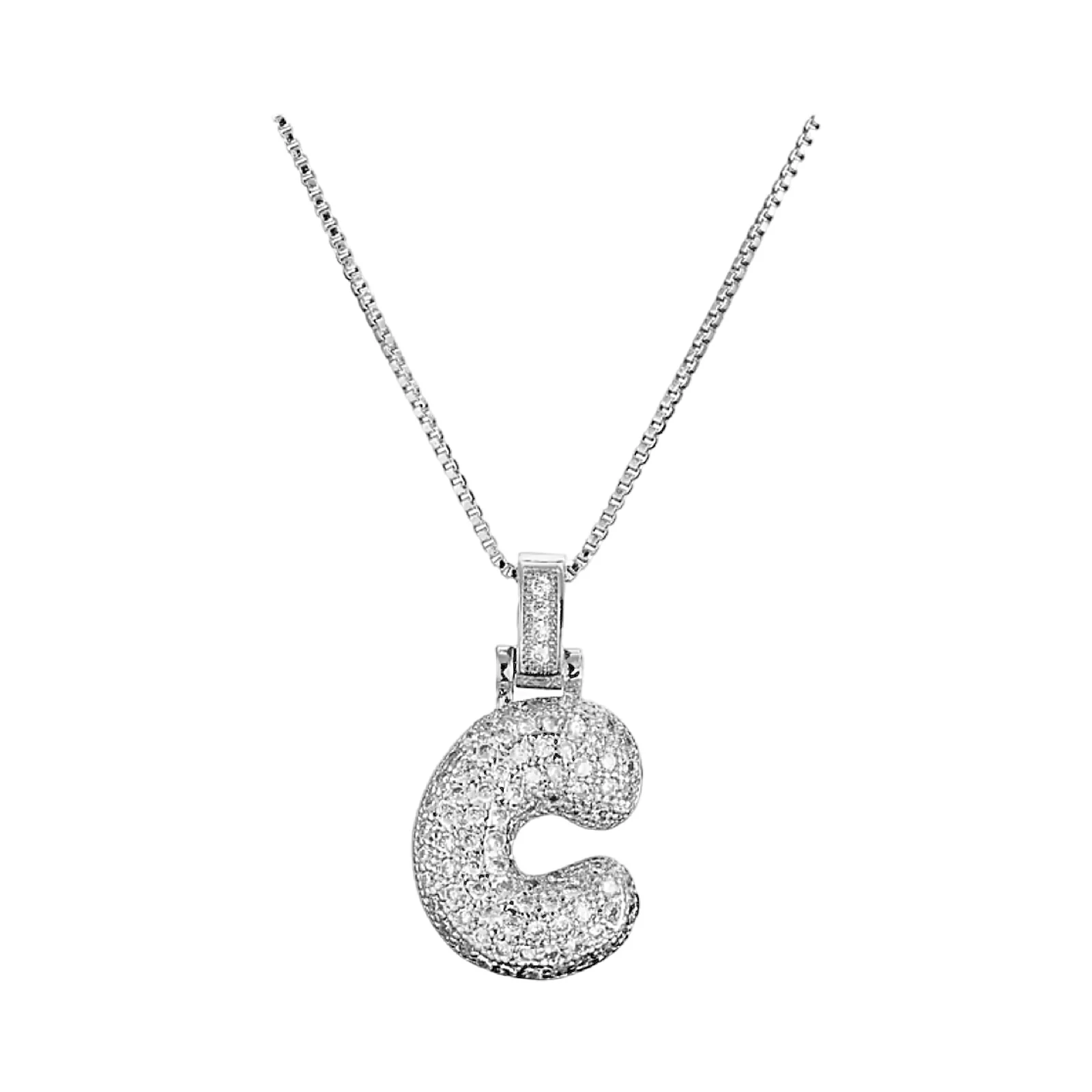 Silver Initial Balloon Necklace - Image 8
