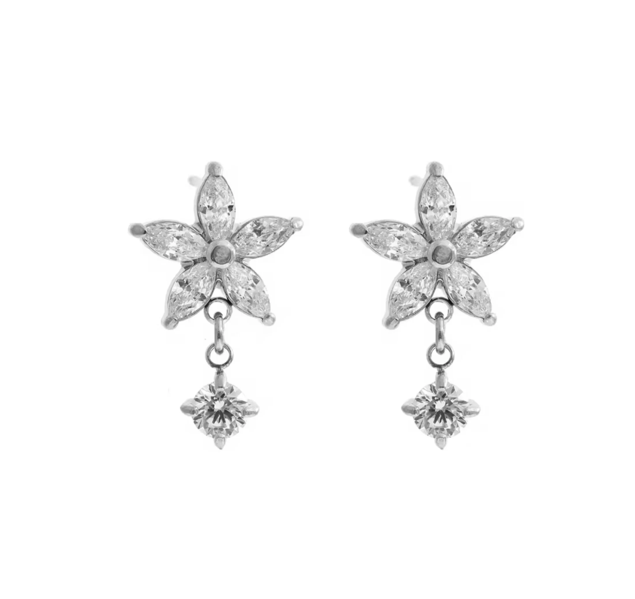 Silver Lotus Flower Studs