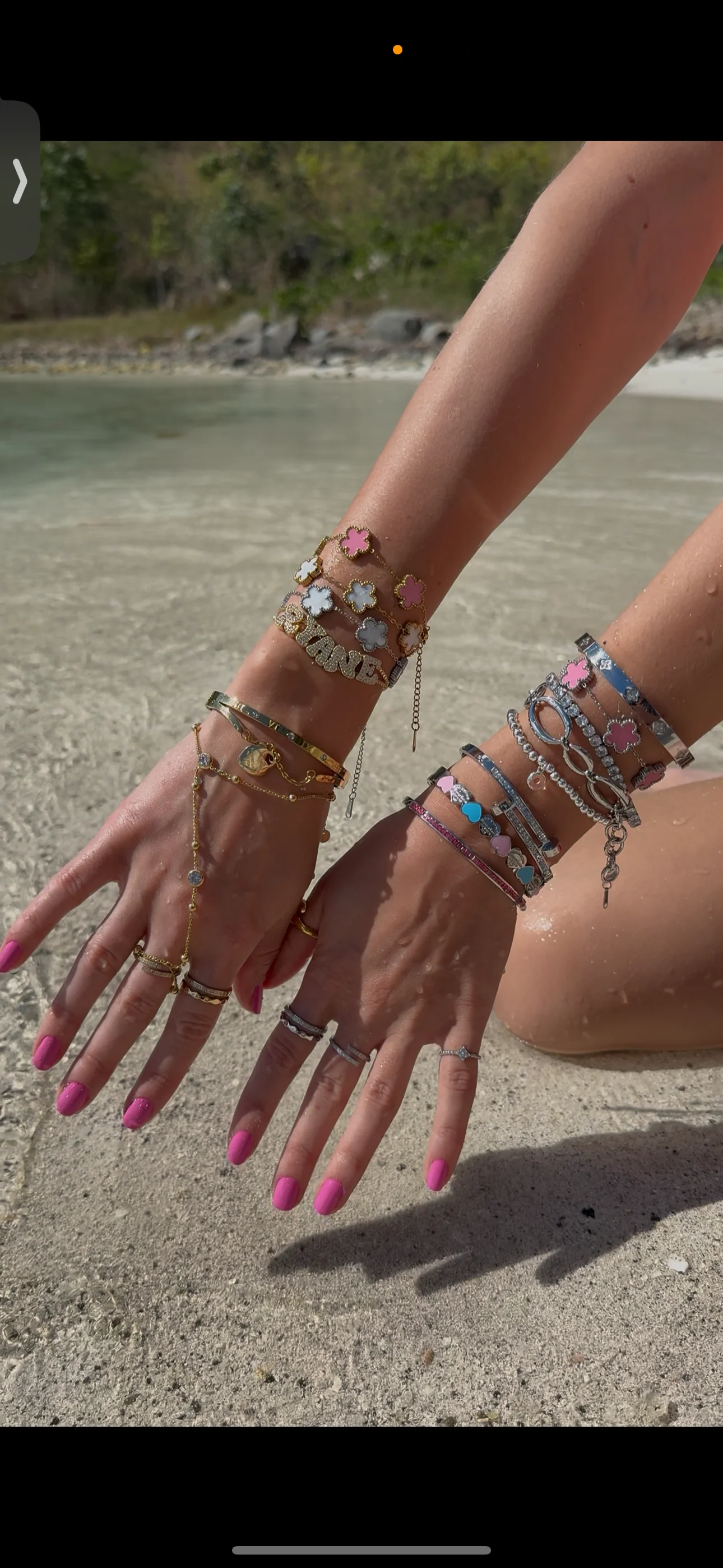 Silver Marble Clover Bracelet and Bangle Set - Image 7