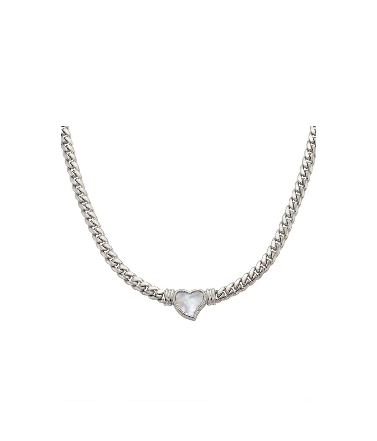 Silver Marble Heart Necklace