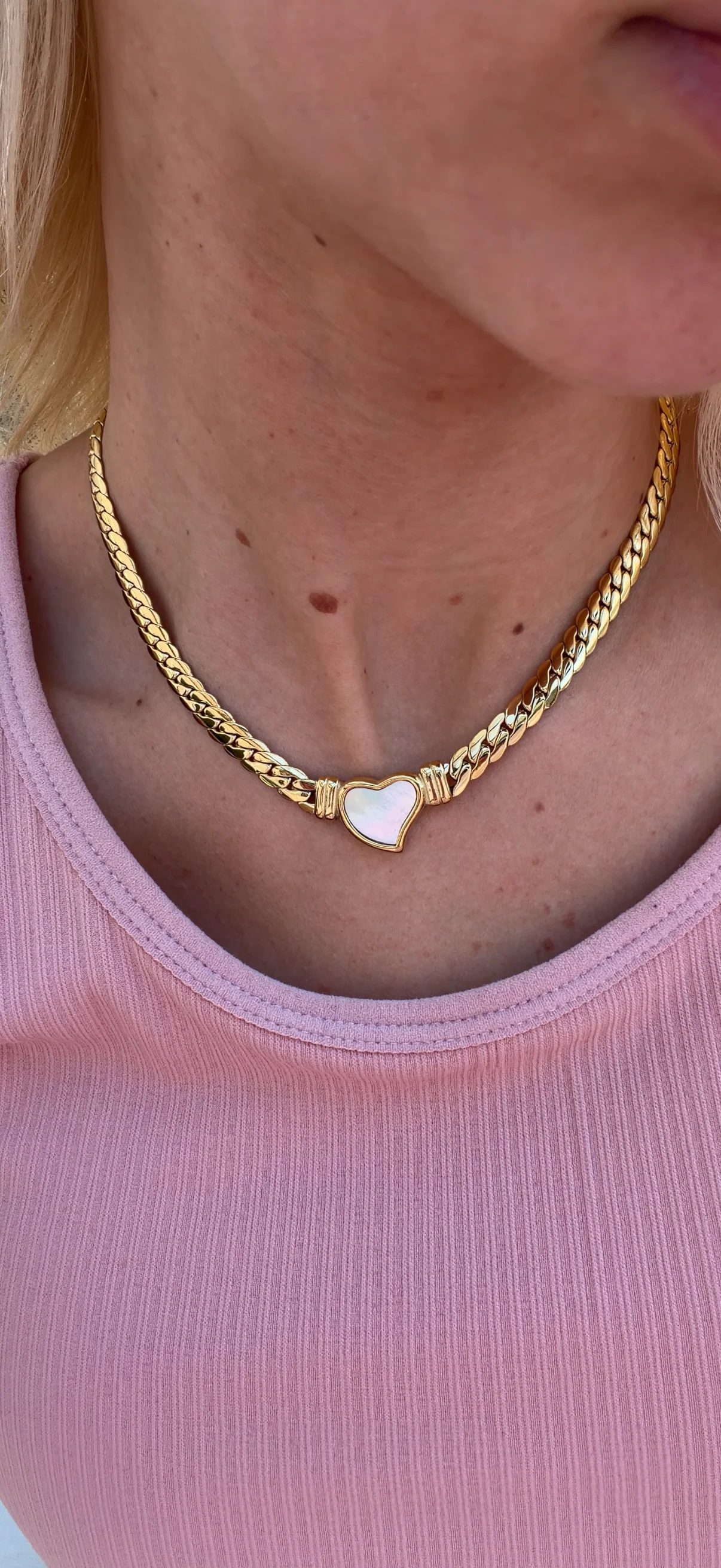 Silver Marble Heart Necklace - Image 4