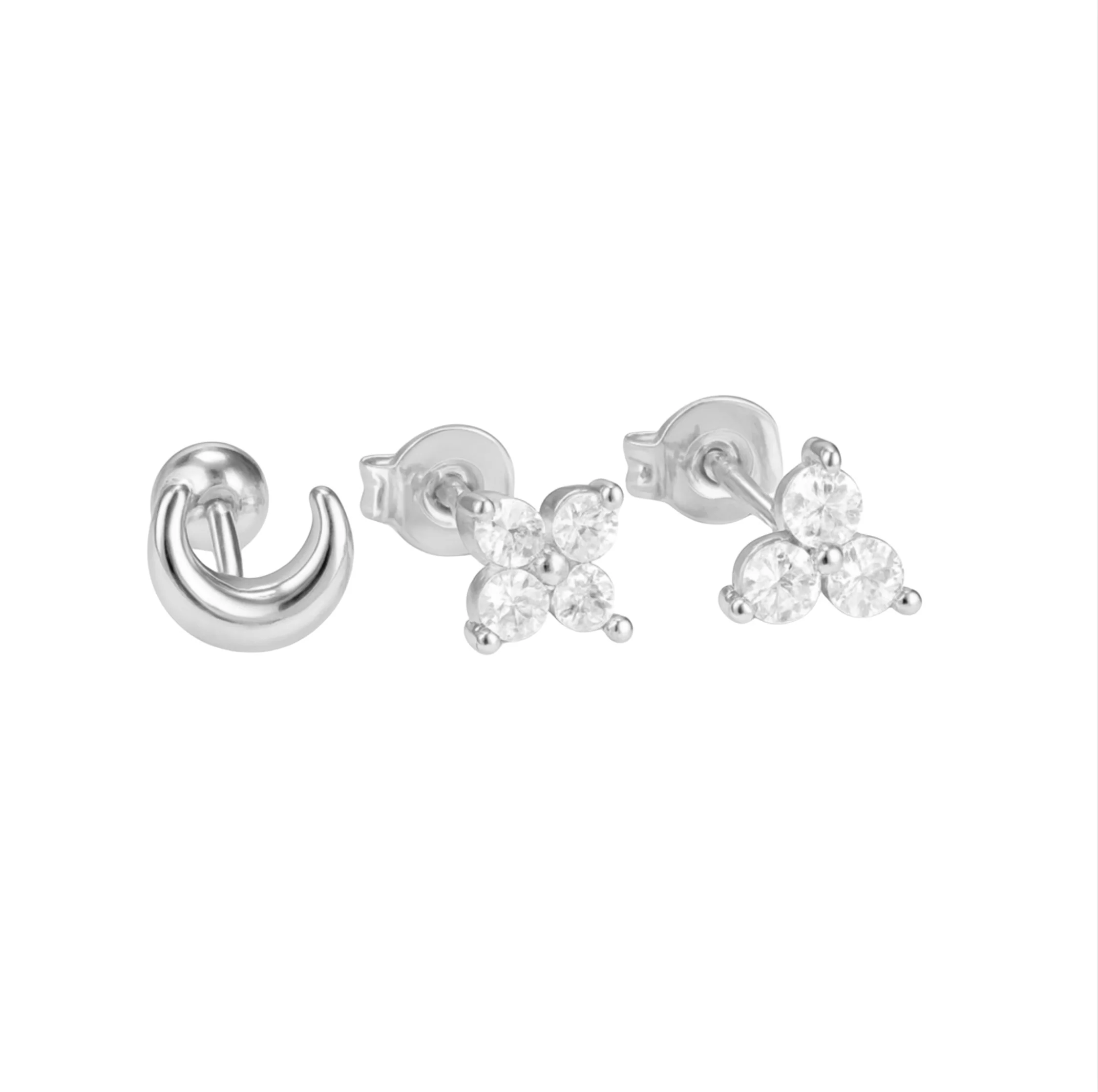 Silver Moon and Clover Trio Set