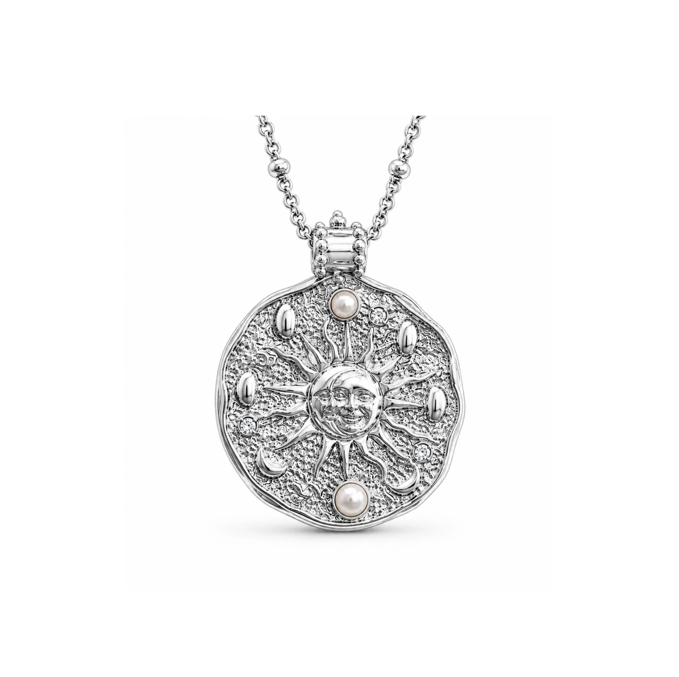 Silver Pearl Star Pendant Necklace